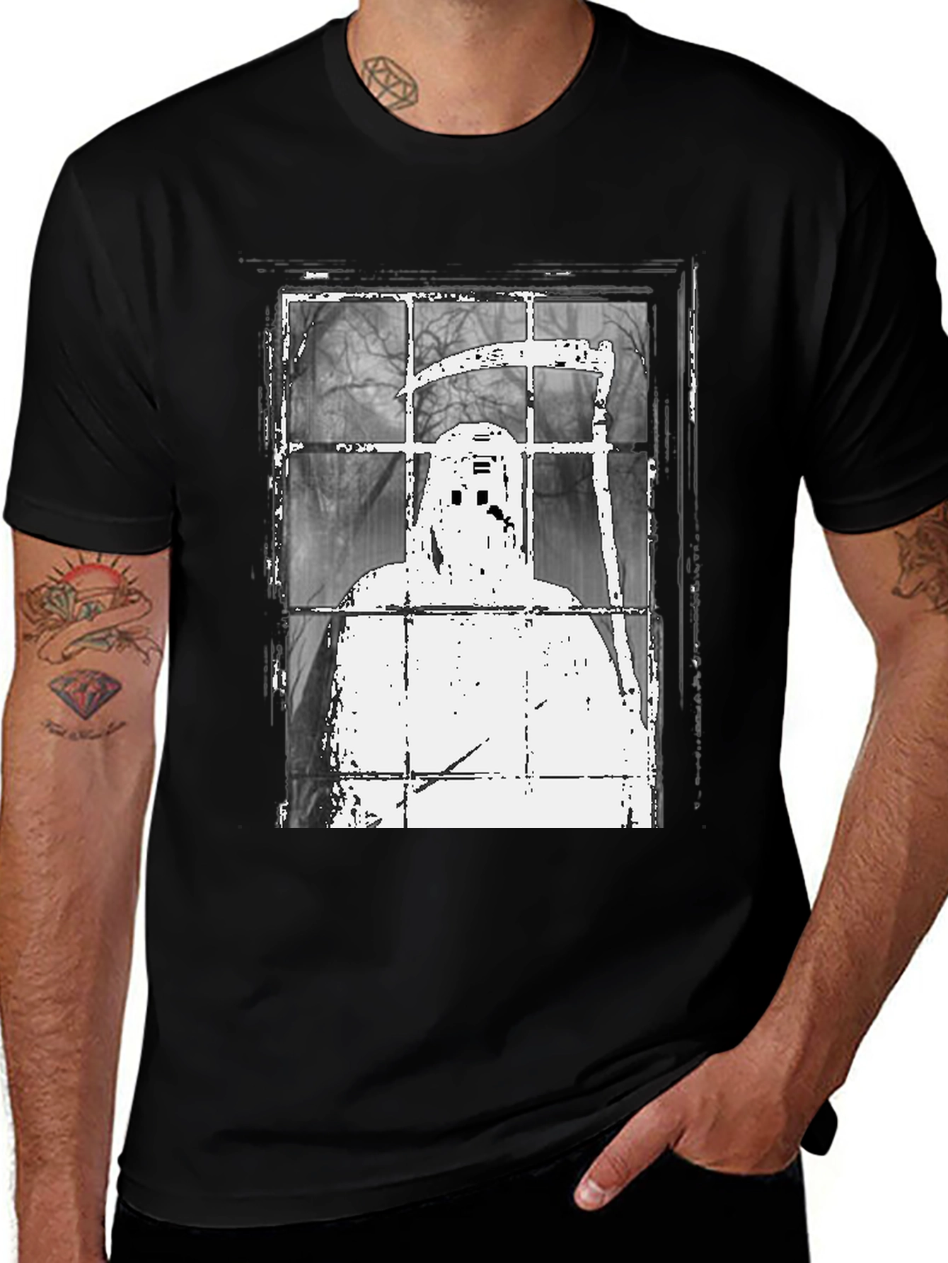 Variant 2 of Grim Reaper Window Graphic Tee - Spooky Style