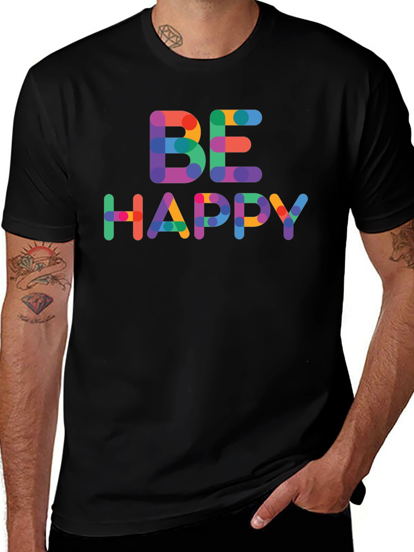 Variant 7 of Be Happy Graphic T-Shirt - Positive Vibes