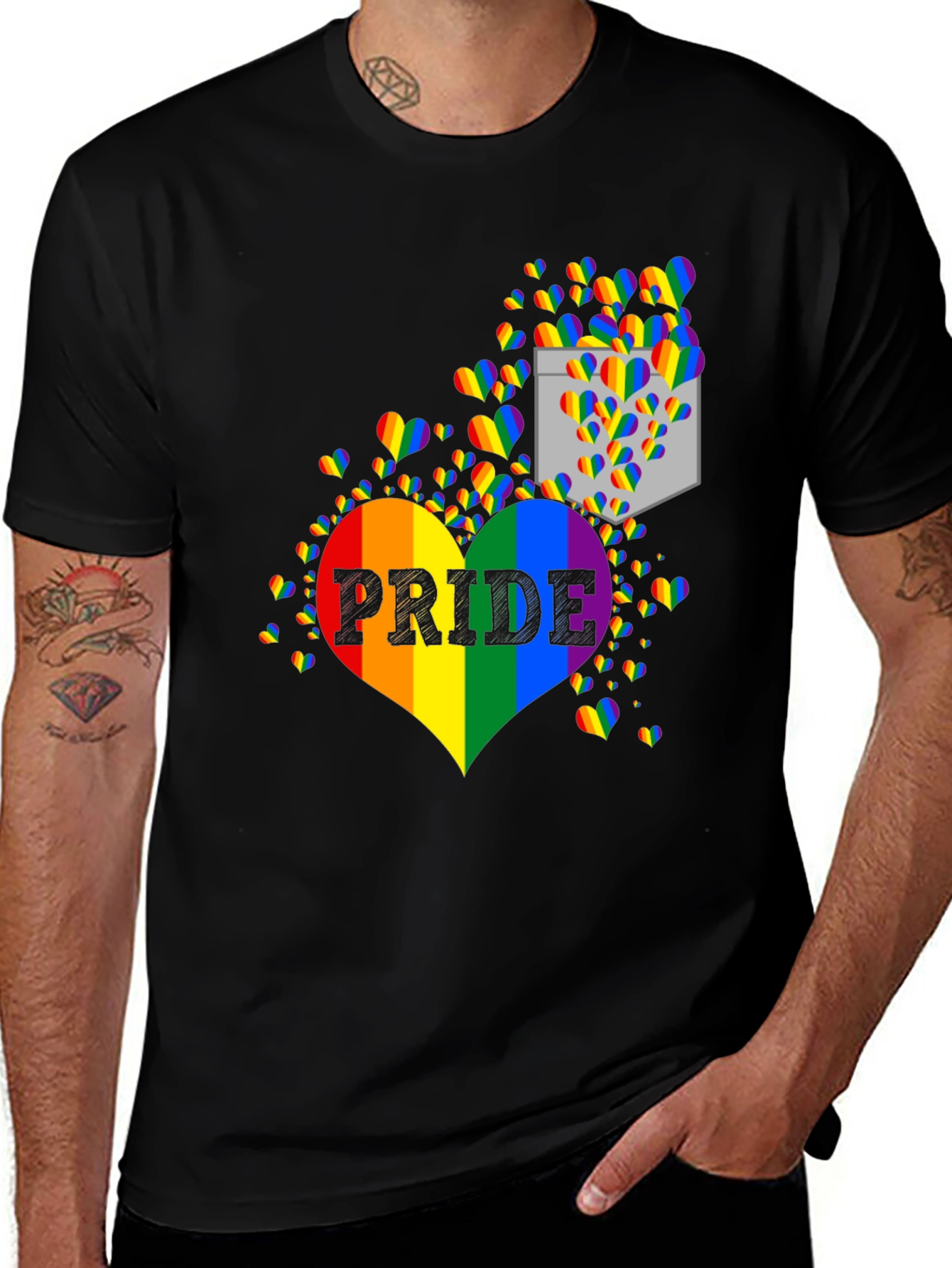 Pride Rainbow Heart Graphic T-Shirt
