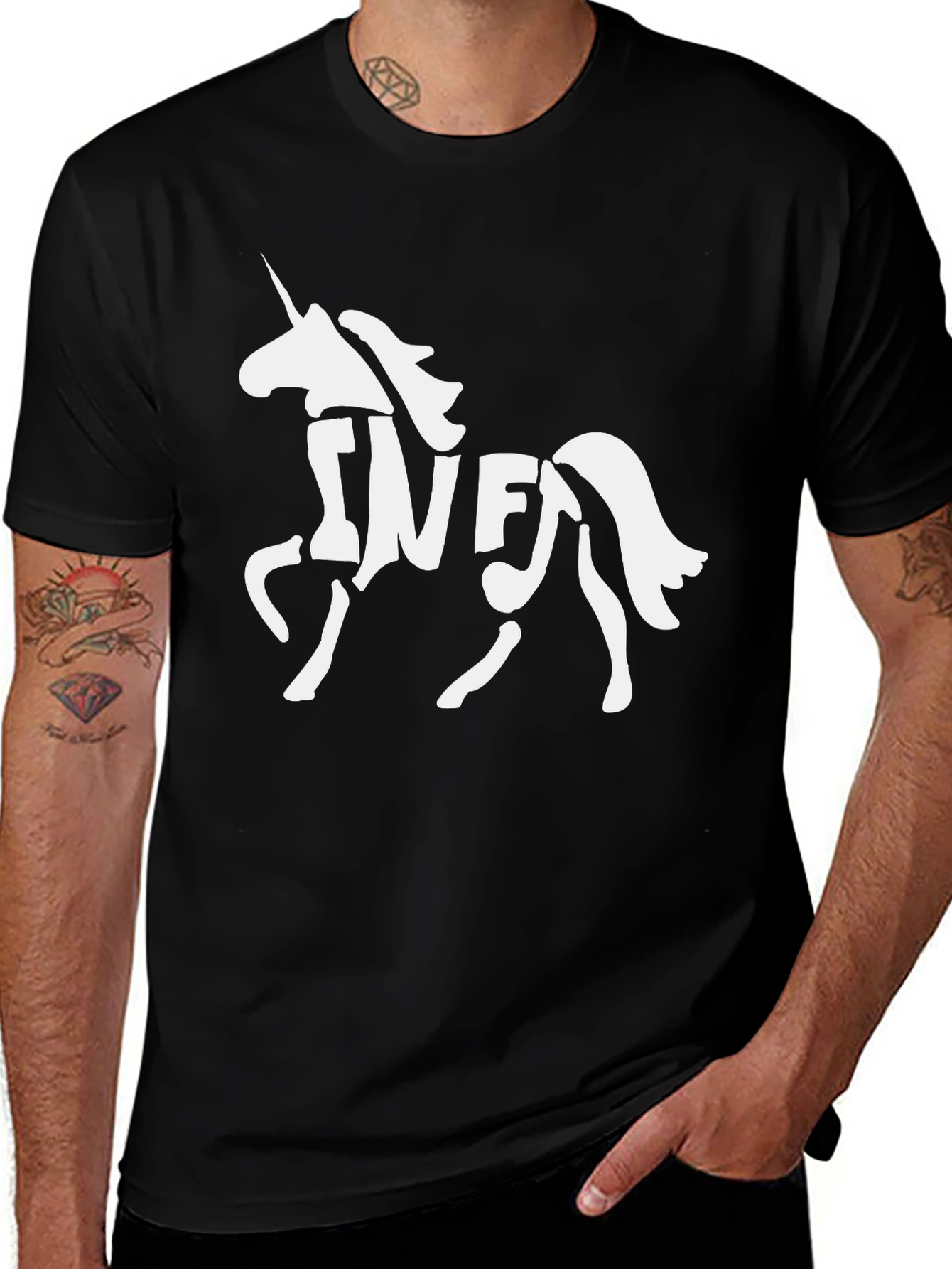 Variant 19 of Unicorn INFJ Black T-Shirt - Stylish & Unique