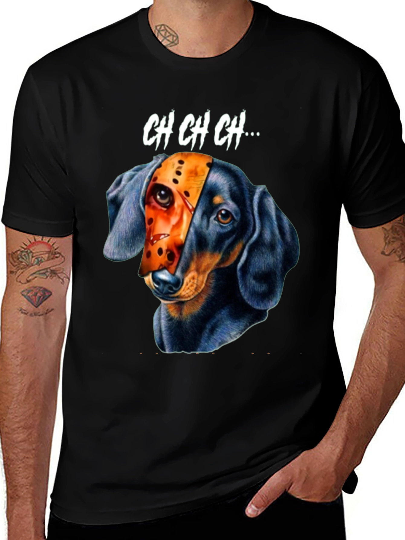 Dachshund Jason Voorhees Halloween T-Shirt