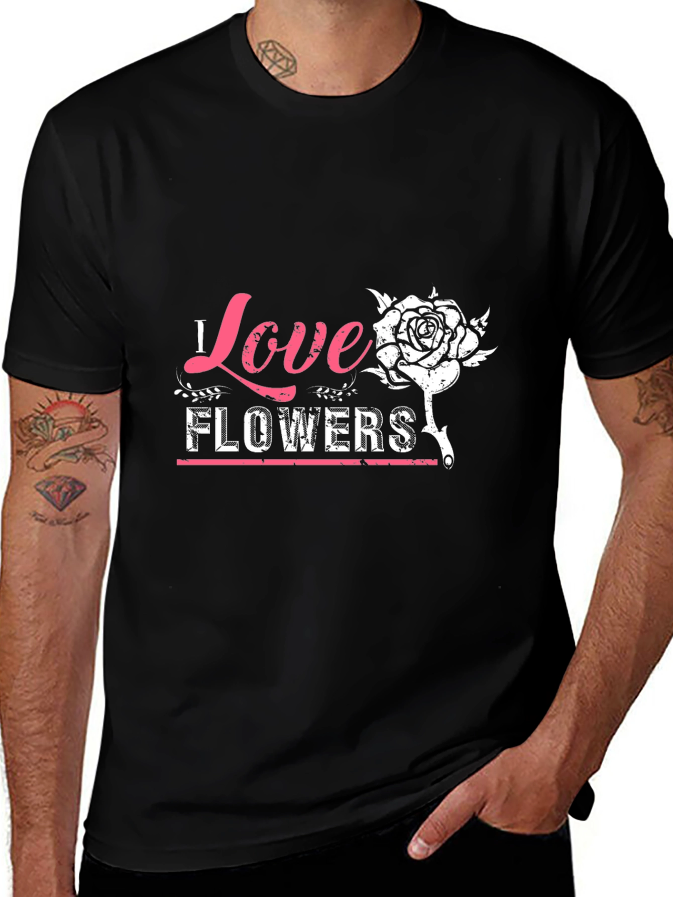 Variant 14 of I Love Flowers Graphic T-Shirt