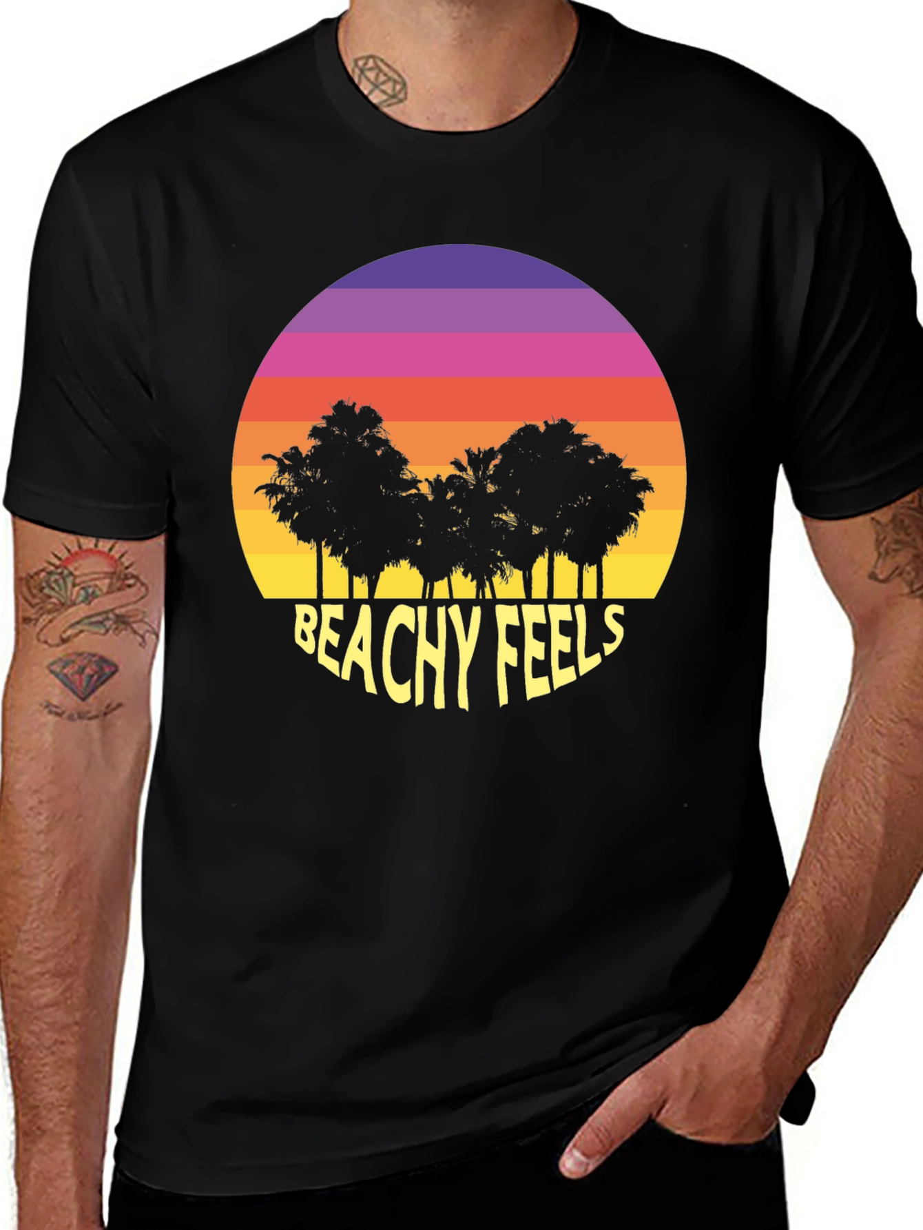Variant 16 of Beachy Feels Retro Sunset Graphic Tee