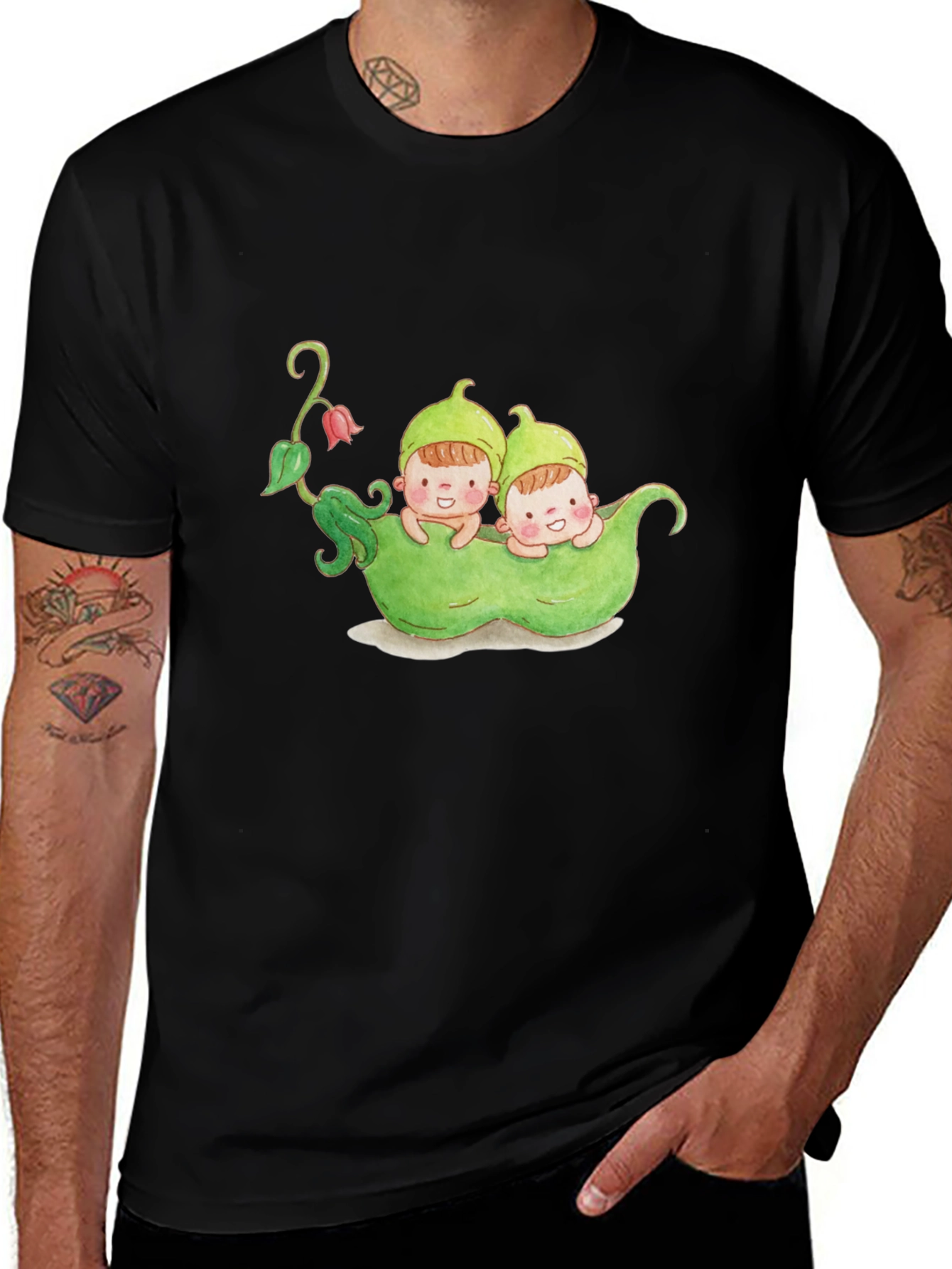 Variant 11 of Two Peas in a Pod Black T-Shirt