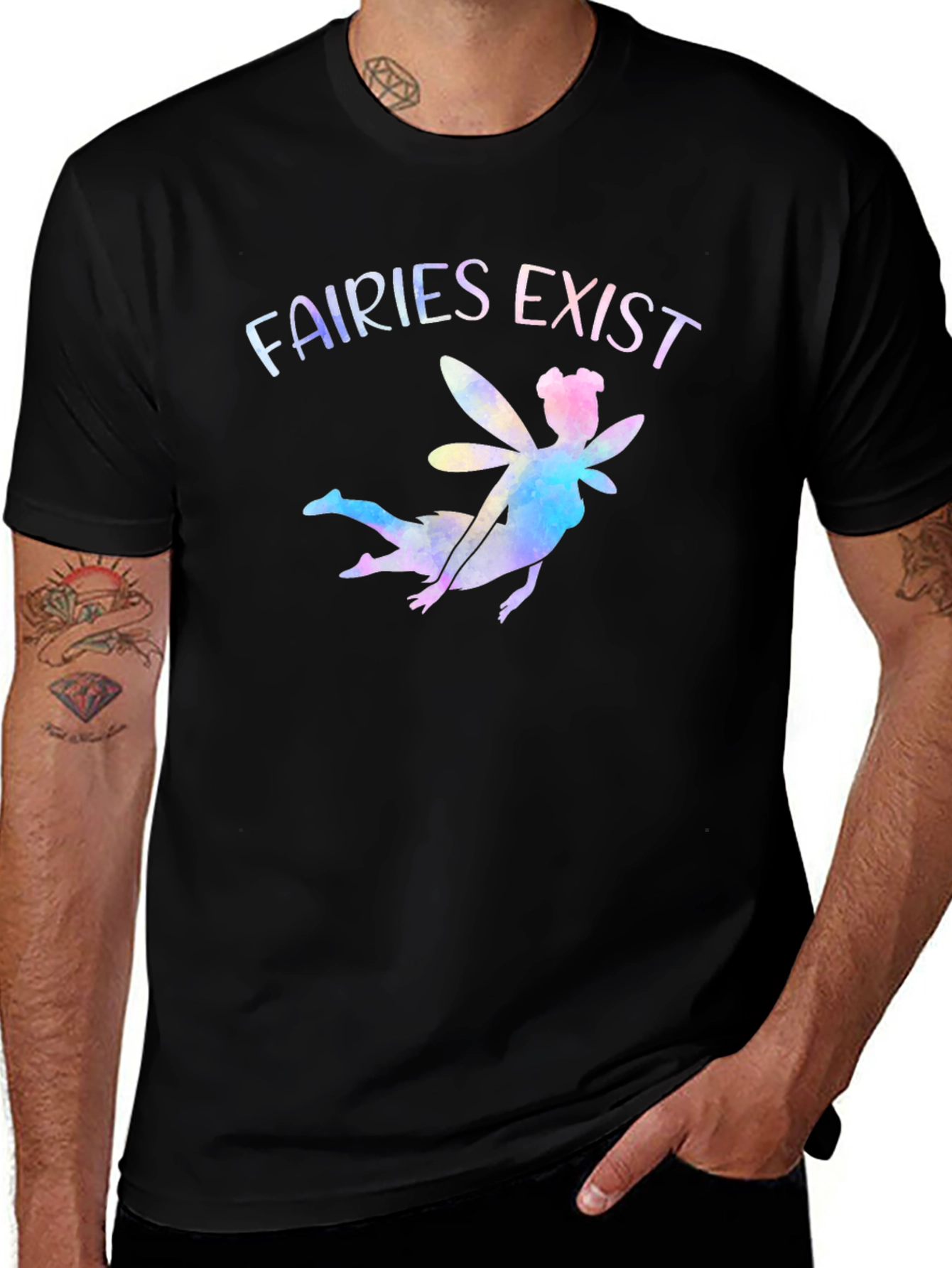 Variant 15 of Fairies Exist Graphic Tee - Black Cotton T-Shirt