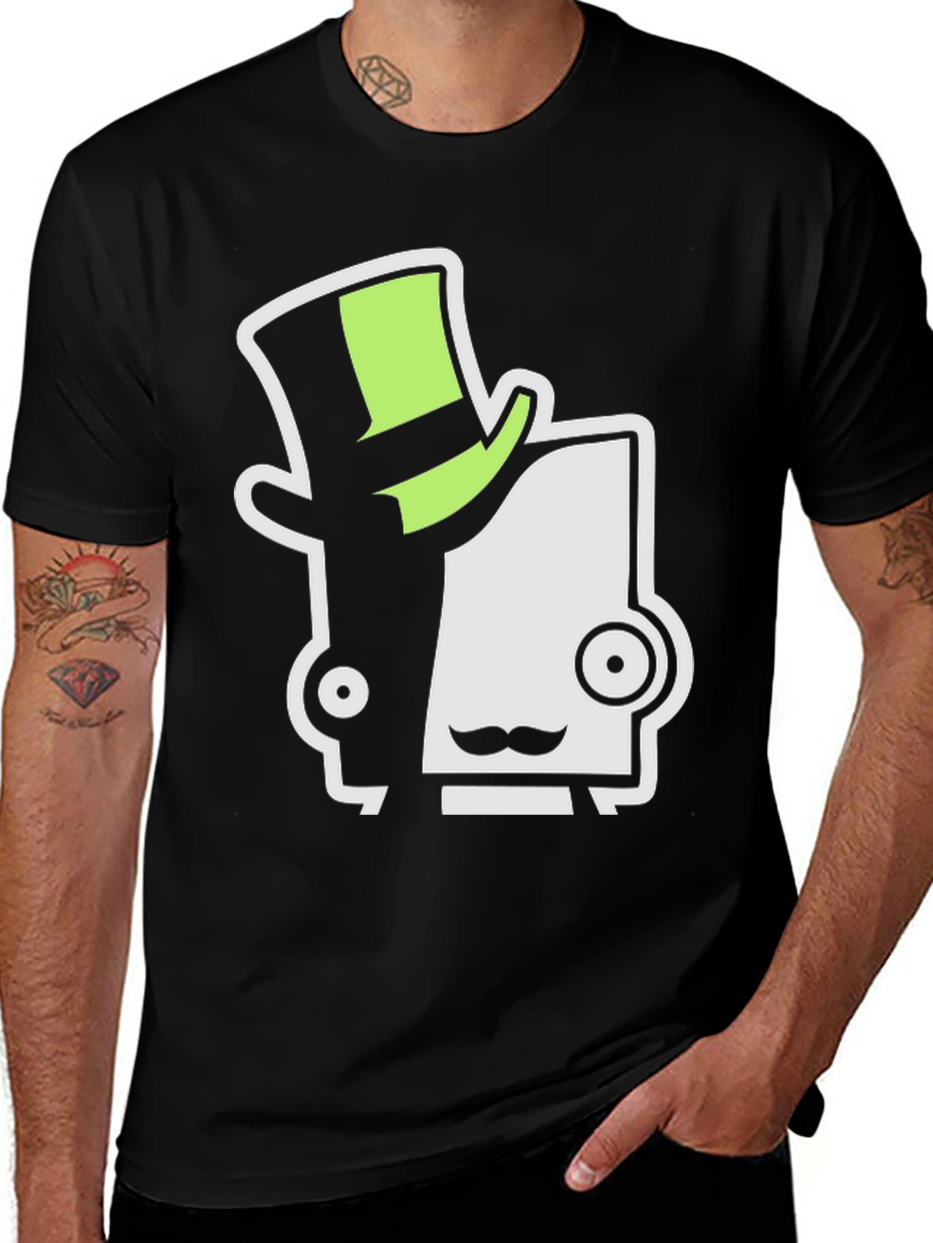 Unique Character Graphic Tee - Black Cotton Shirt