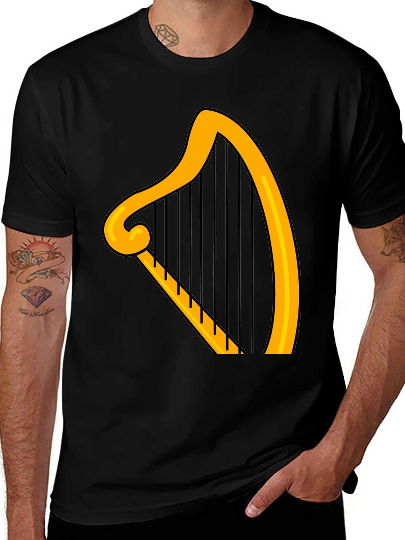 Variant 27 of Harp Graphic Tee - Irish Music T-Shirt