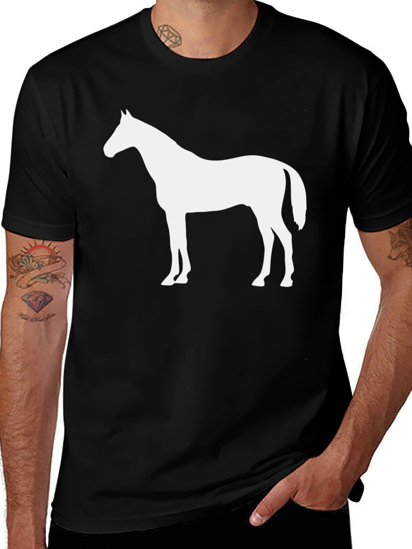 Variant 29 of Horse Silhouette Graphic Tee - Stylish & Comfortable