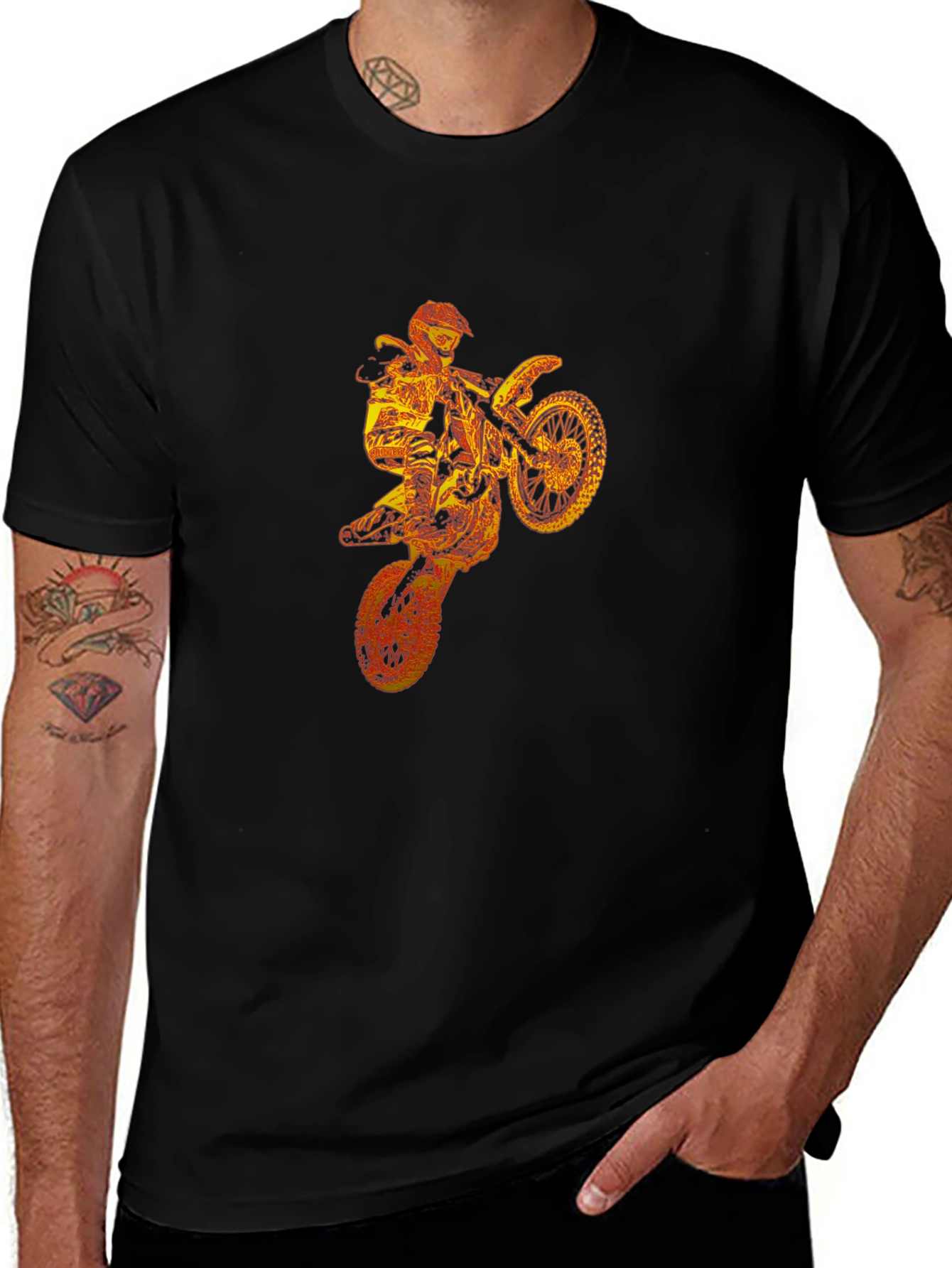 Variant 9 of Motocross Rider Graphic Black T-Shirt