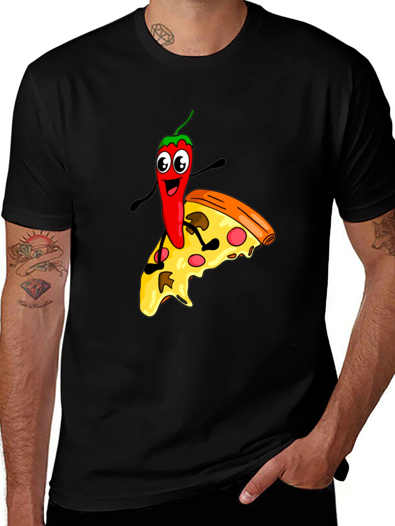 Variant 29 of Funny Pizza & Pepper Graphic Tee