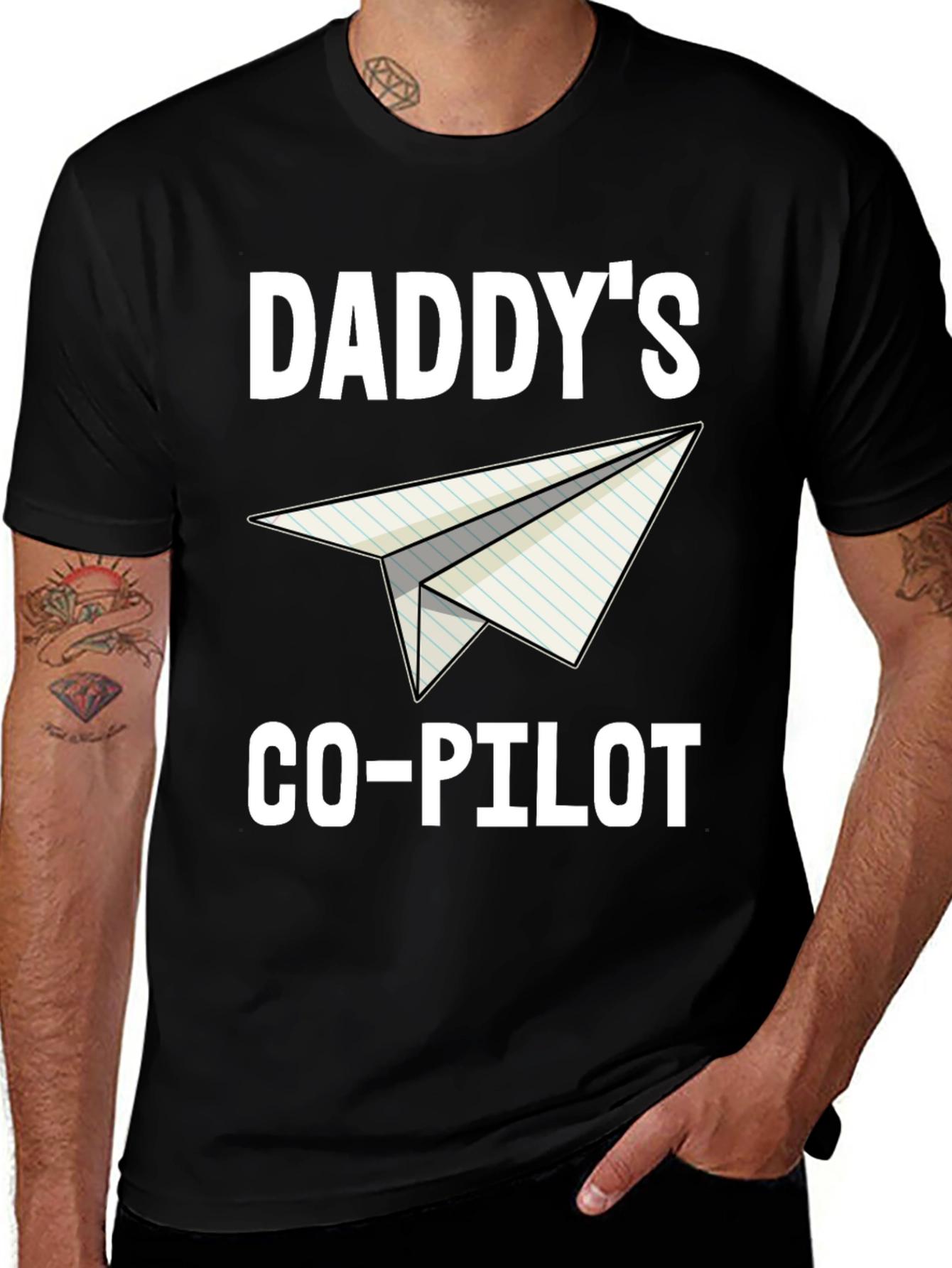 Variant 5 of Daddy's Co-Pilot T-Shirt - Airplane Graphic Tee