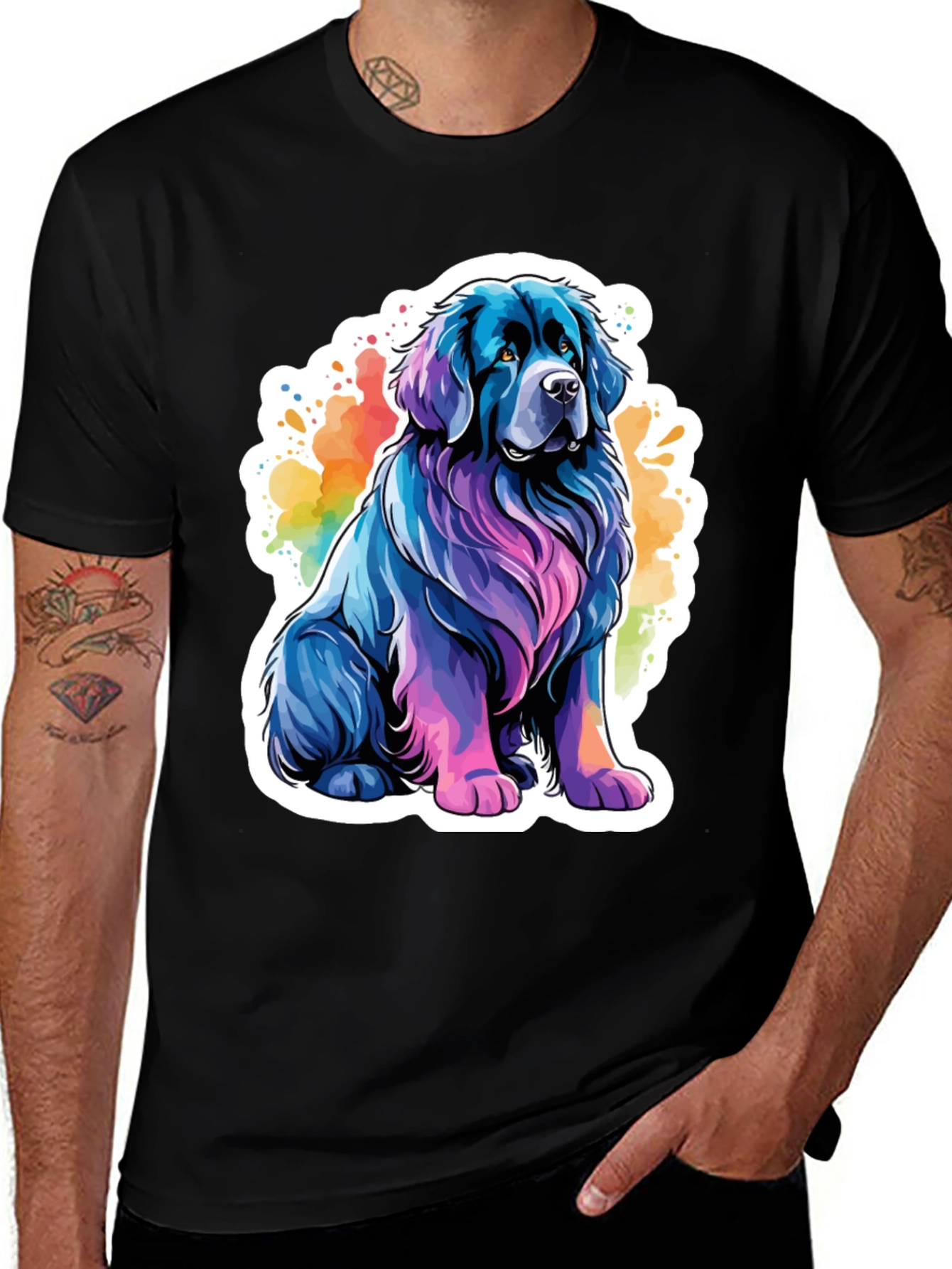 Variant 20 of Colorful Dog Graphic T-Shirt