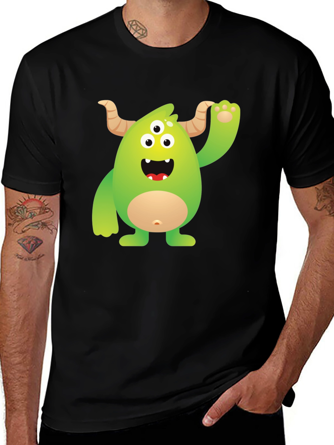 Variant 11 of Monster Graphic Tee - Black