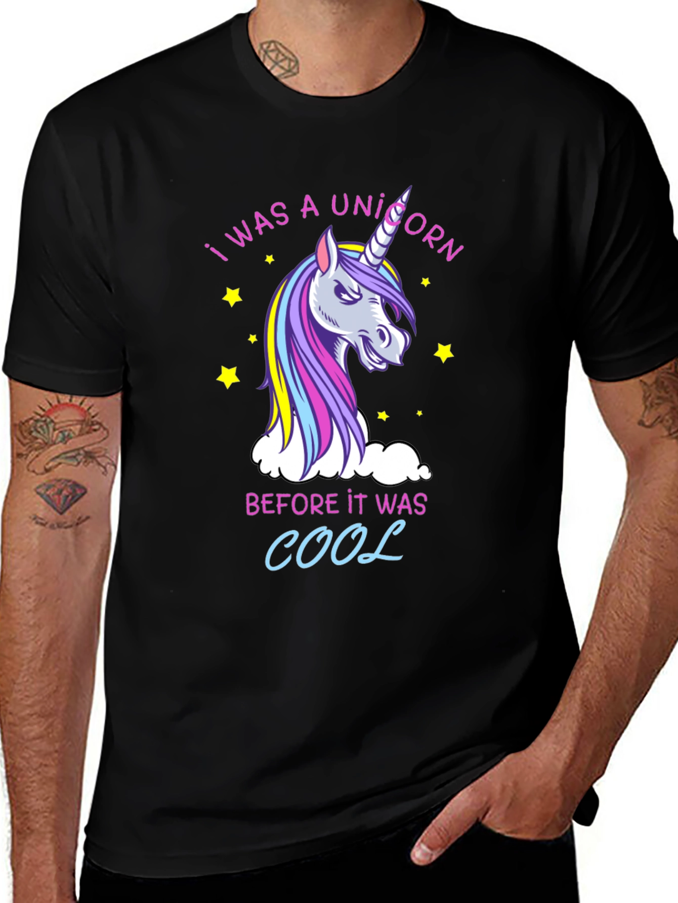 Variant 30 of I Was a Unicorn T-Shirt - Funny Graphic Tee