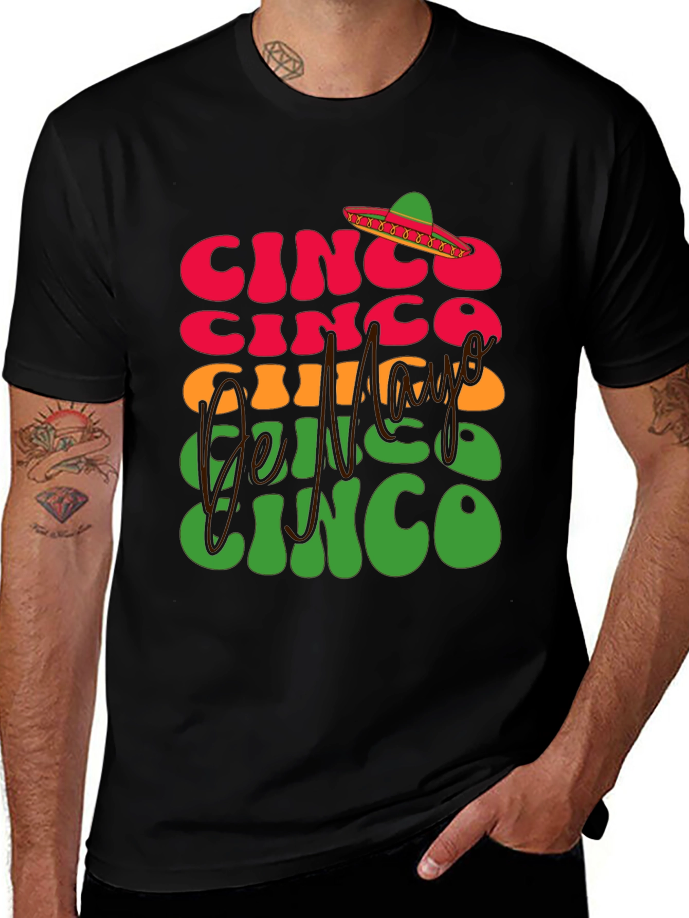 Cinco De Mayo Graphic T-Shirt - Black