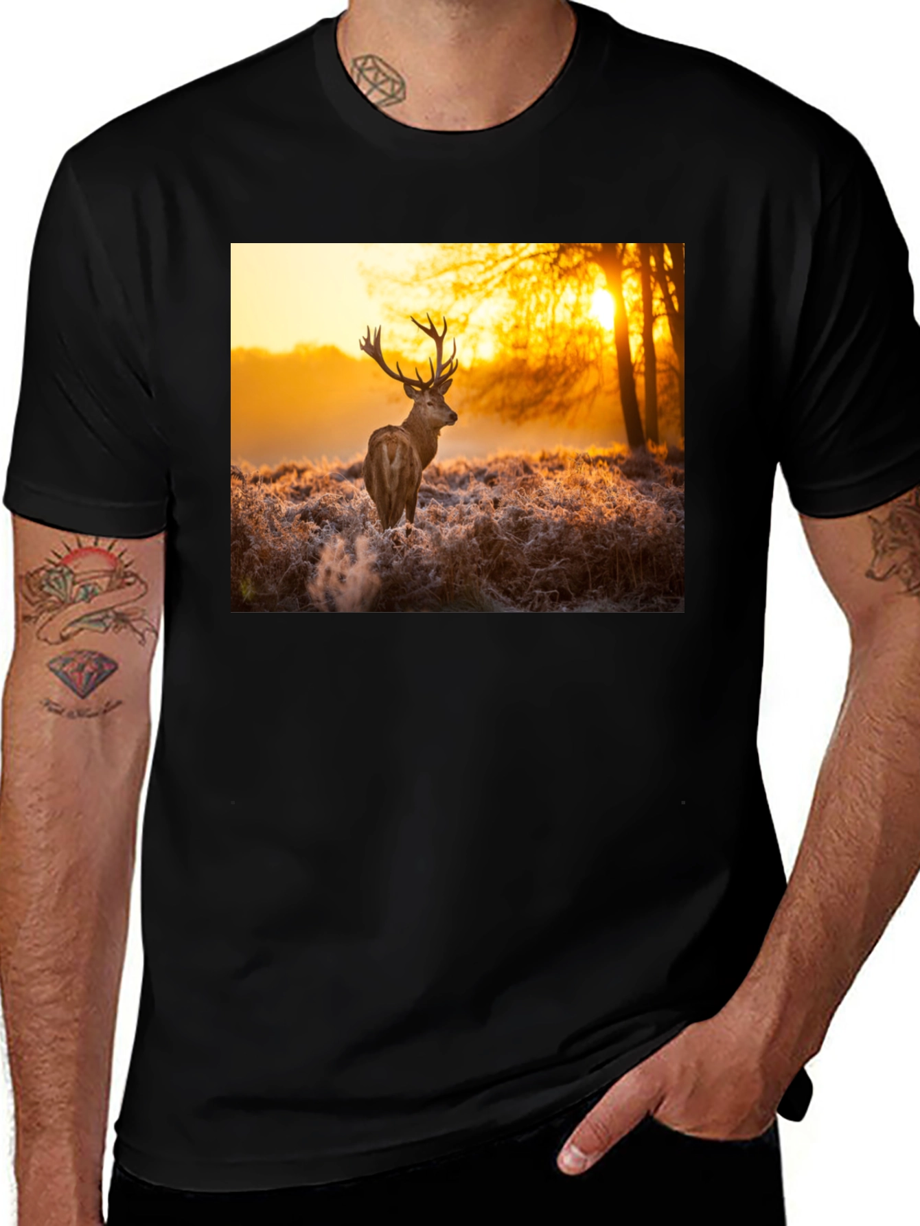 Variant 7 of Deer Sunset Graphic Tee