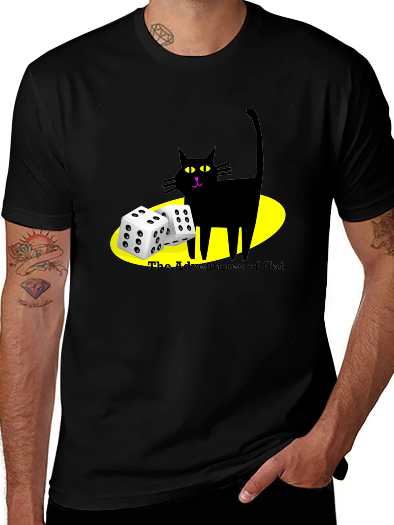 Adventures of Cat Black T-Shirt