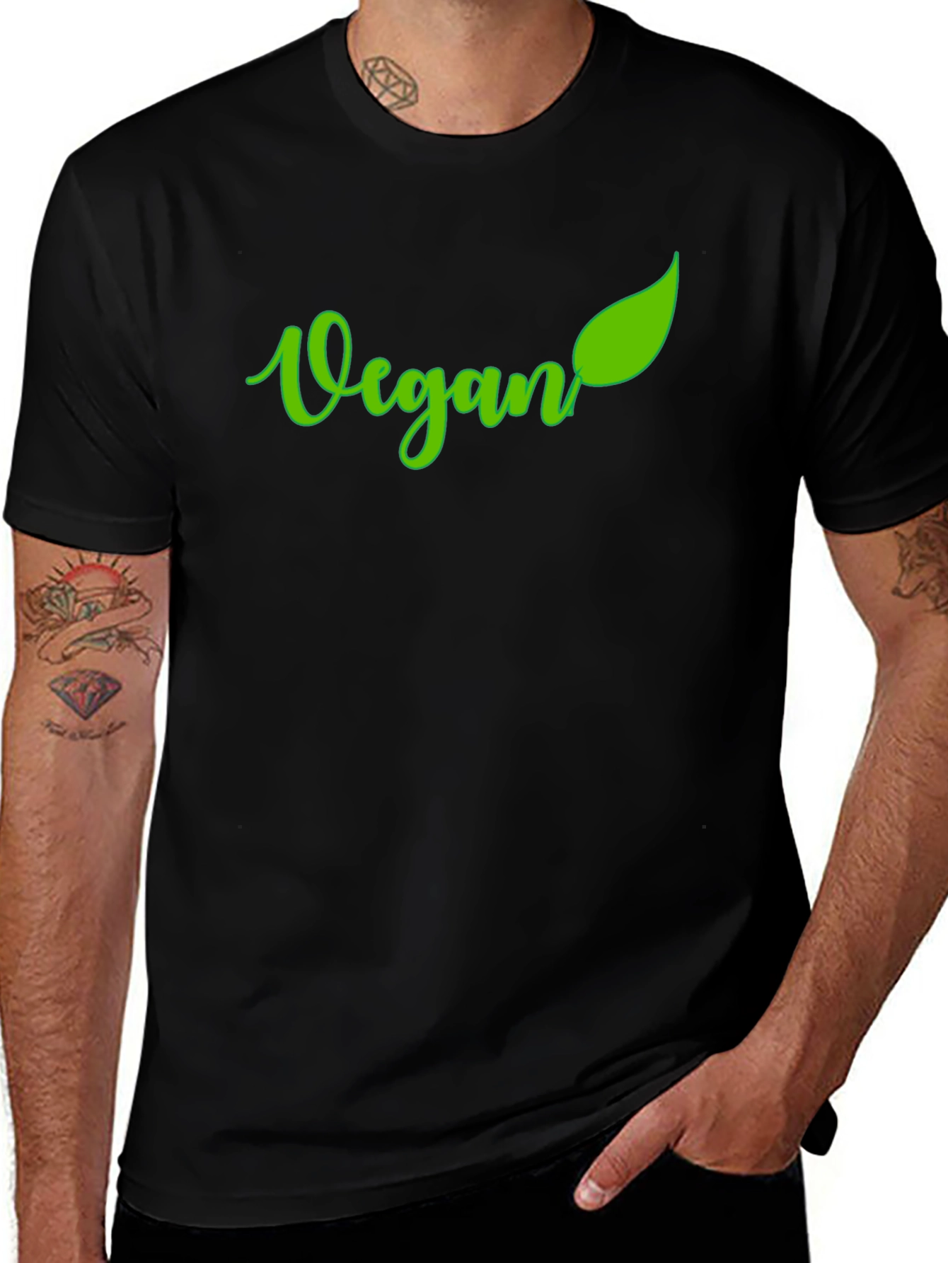 Vegan Graphic Tee - Stylish & Comfortable Black T-Shirt