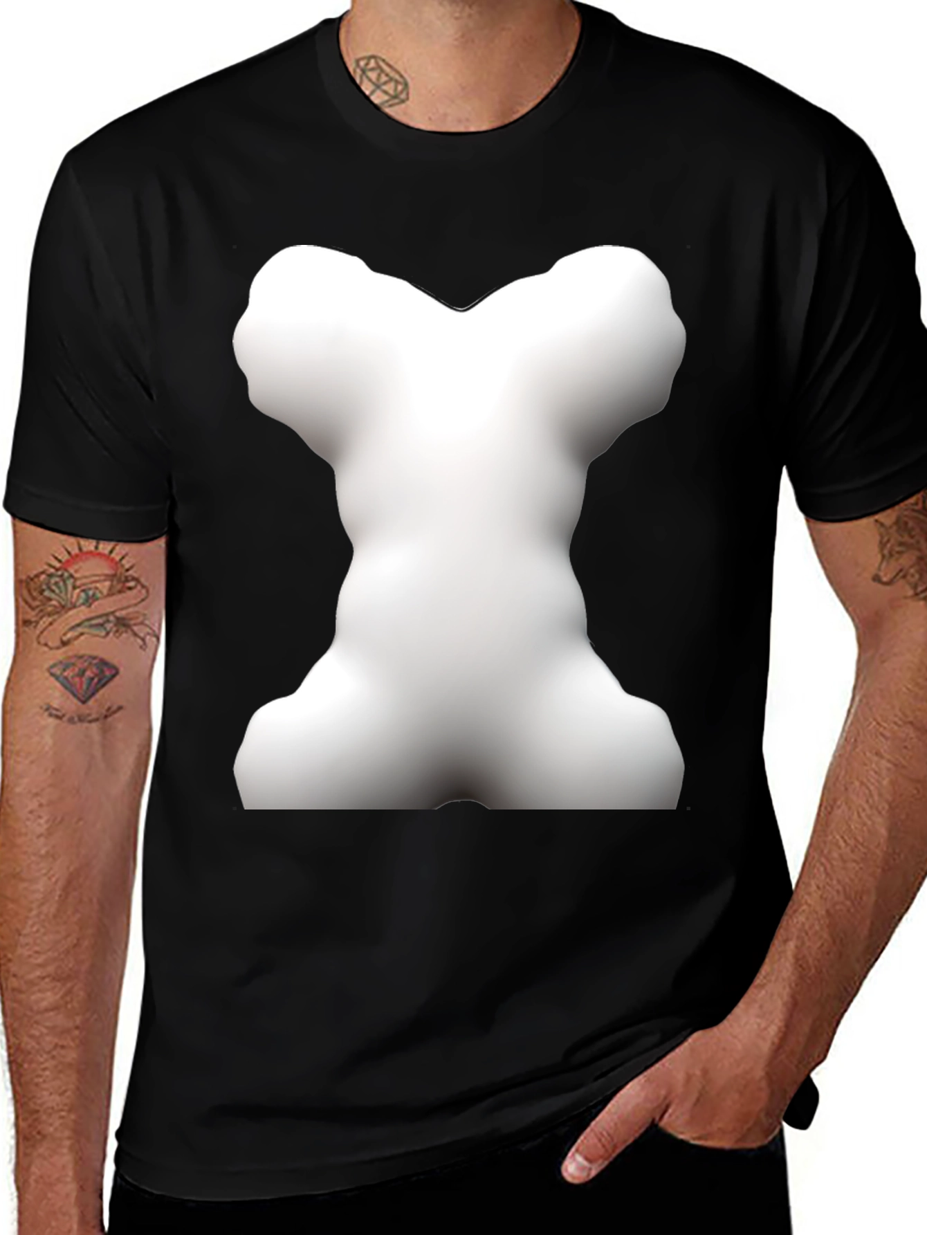Variant 2 of Bone Graphic Black T-Shirt