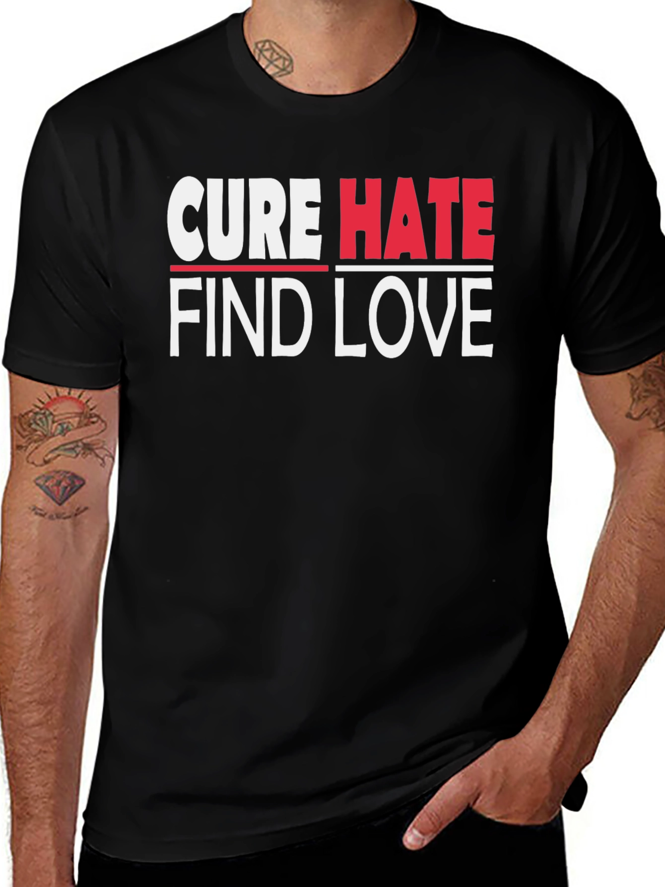 Variant 19 of Cure Hate Find Love Graphic T-Shirt