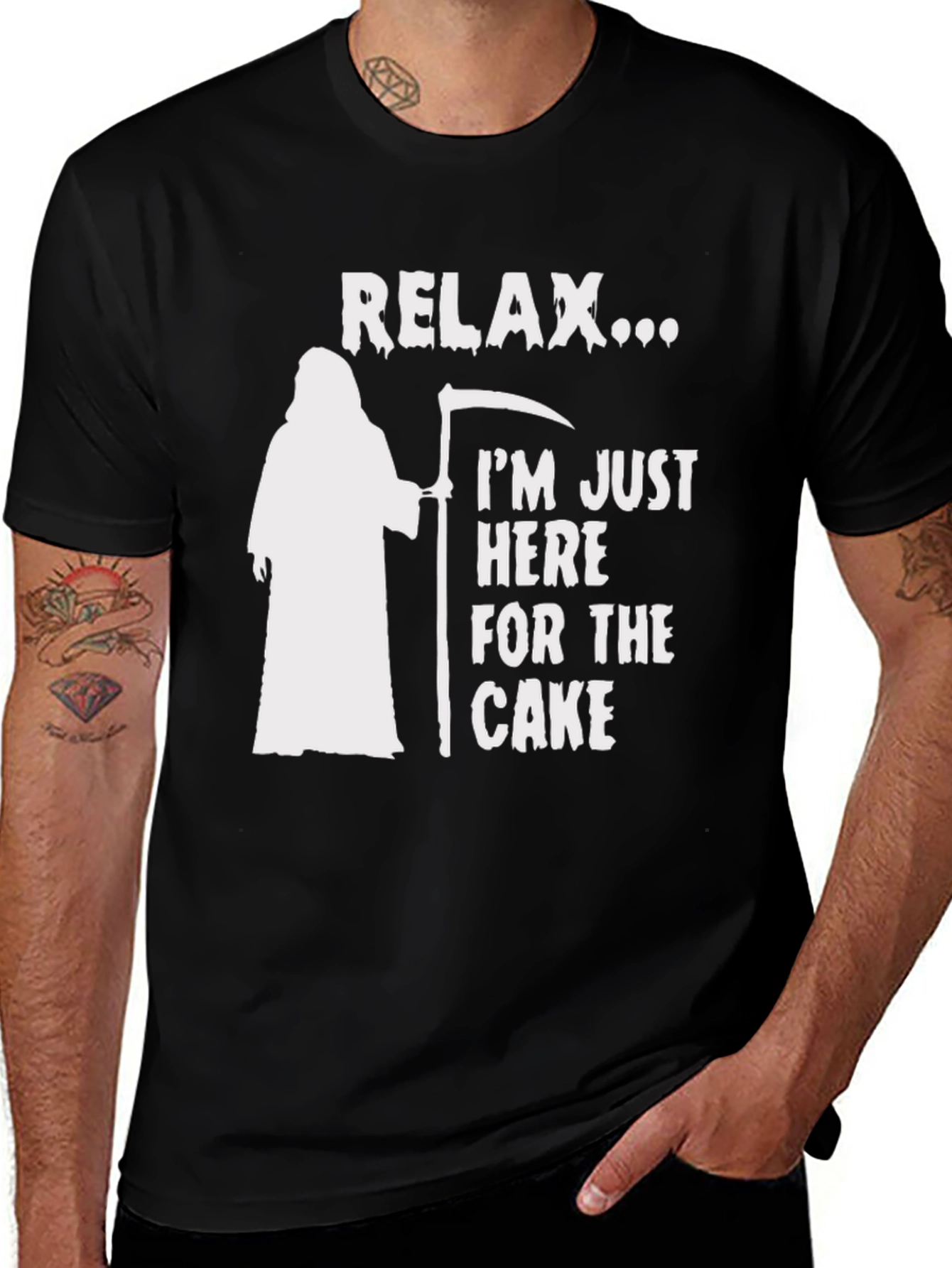 Variant 19 of Relax, I'm Just Here For The Cake Funny T-Shirt
