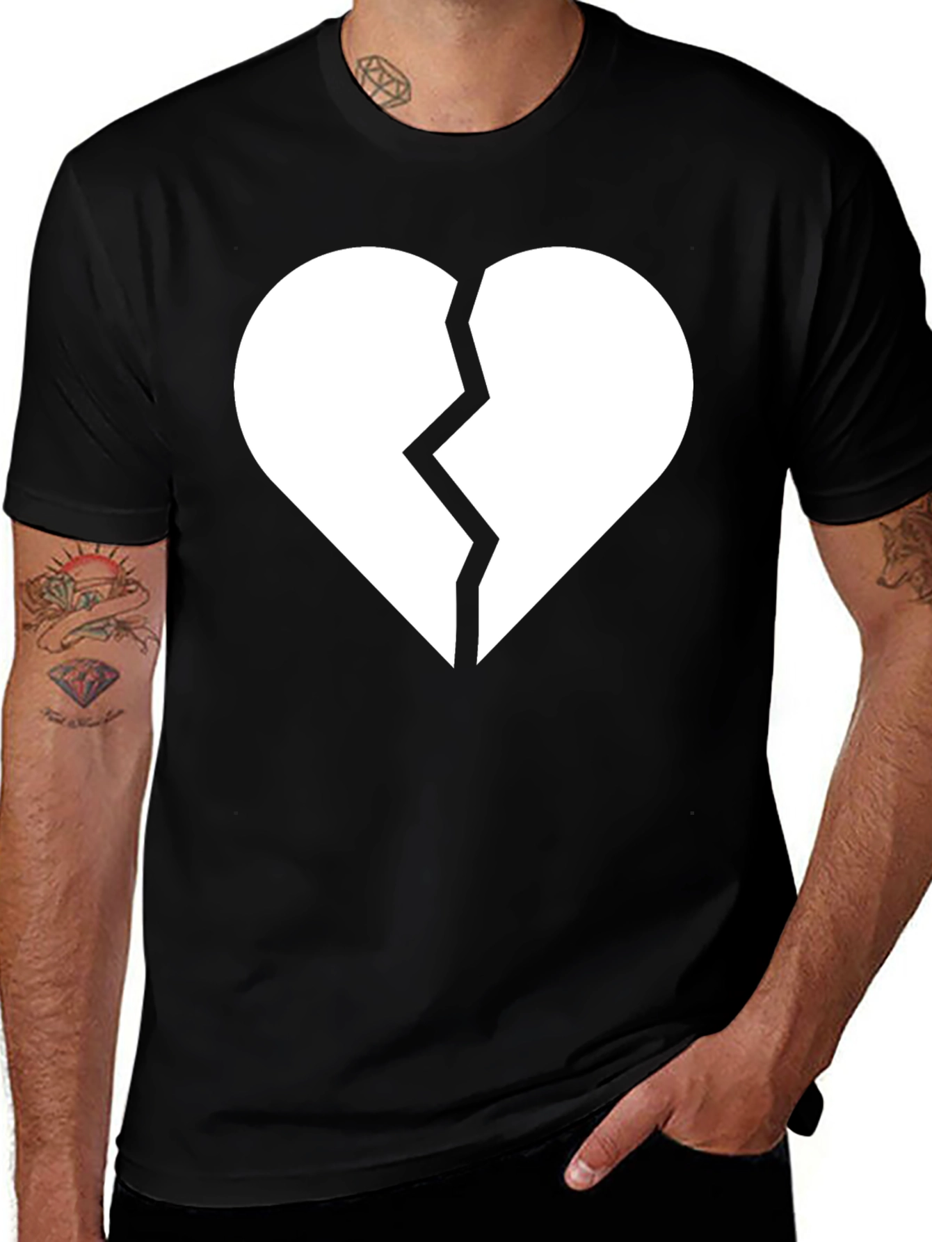 Variant 4 of Broken Heart Graphic Tee - Black