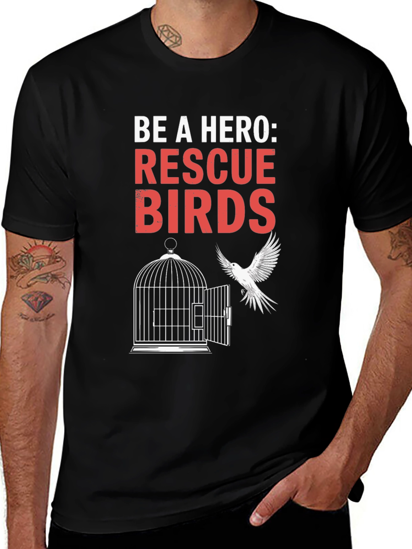 Variant 9 of Rescue Birds T-Shirt - Be a Hero Tee