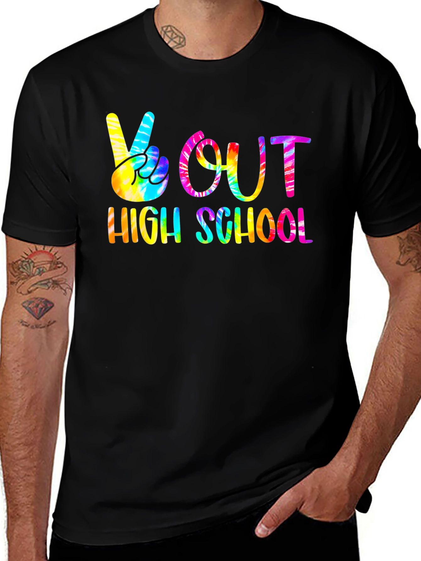 Variant 16 of Peace Out High School Tie Dye T-Shirt