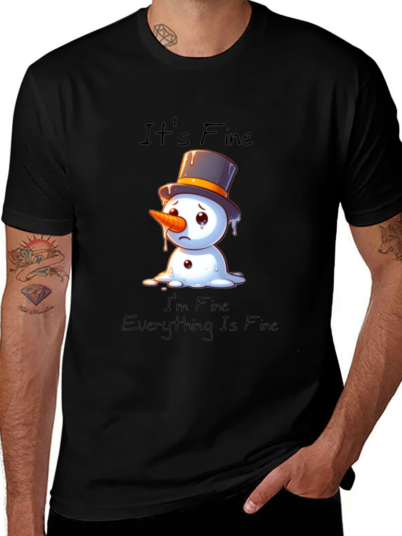 Variant 4 of It's Fine Snowman Graphic Tee
