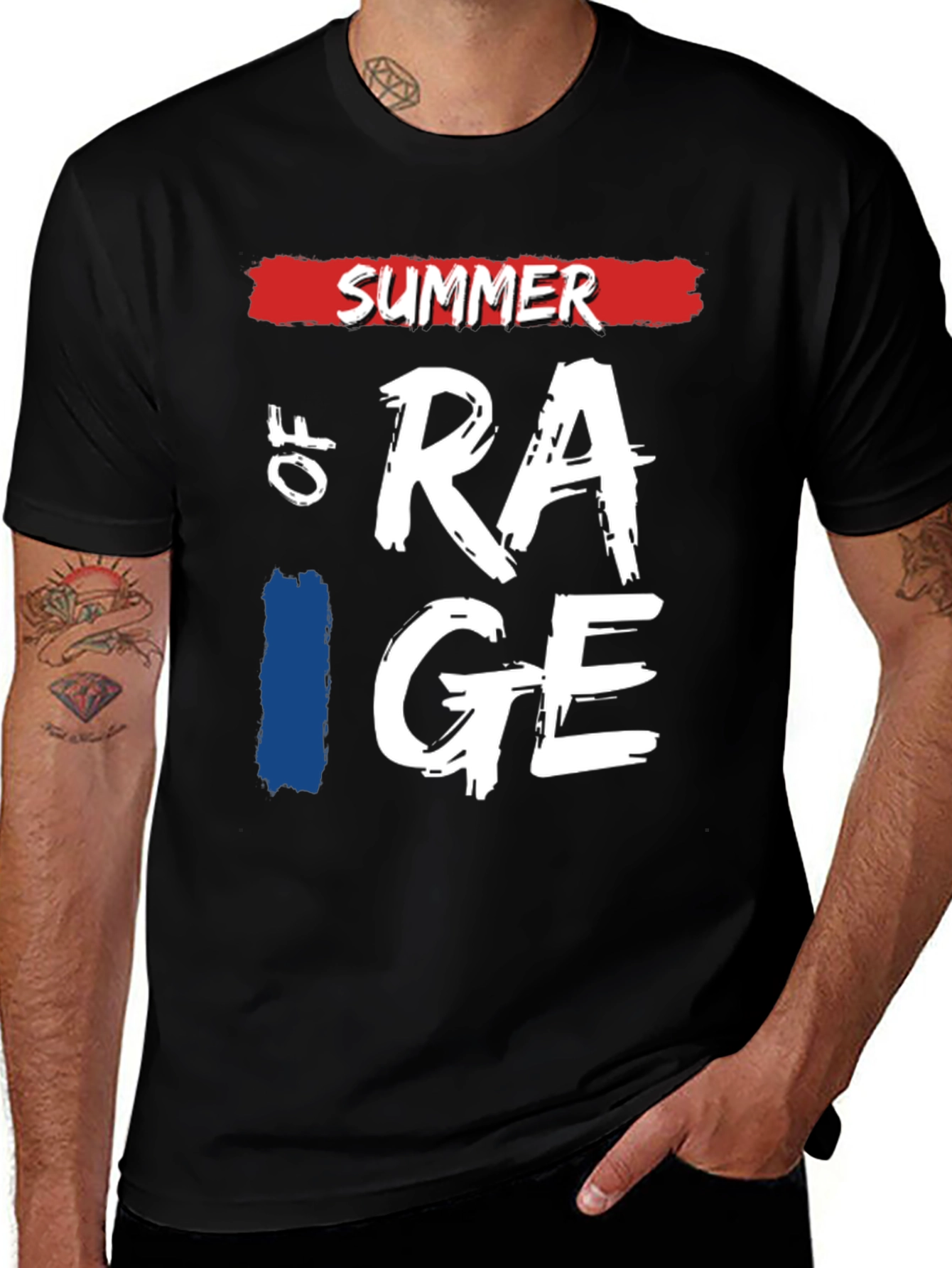 Black Summer of Rage Graphic Tee - Cool Casual Style main image