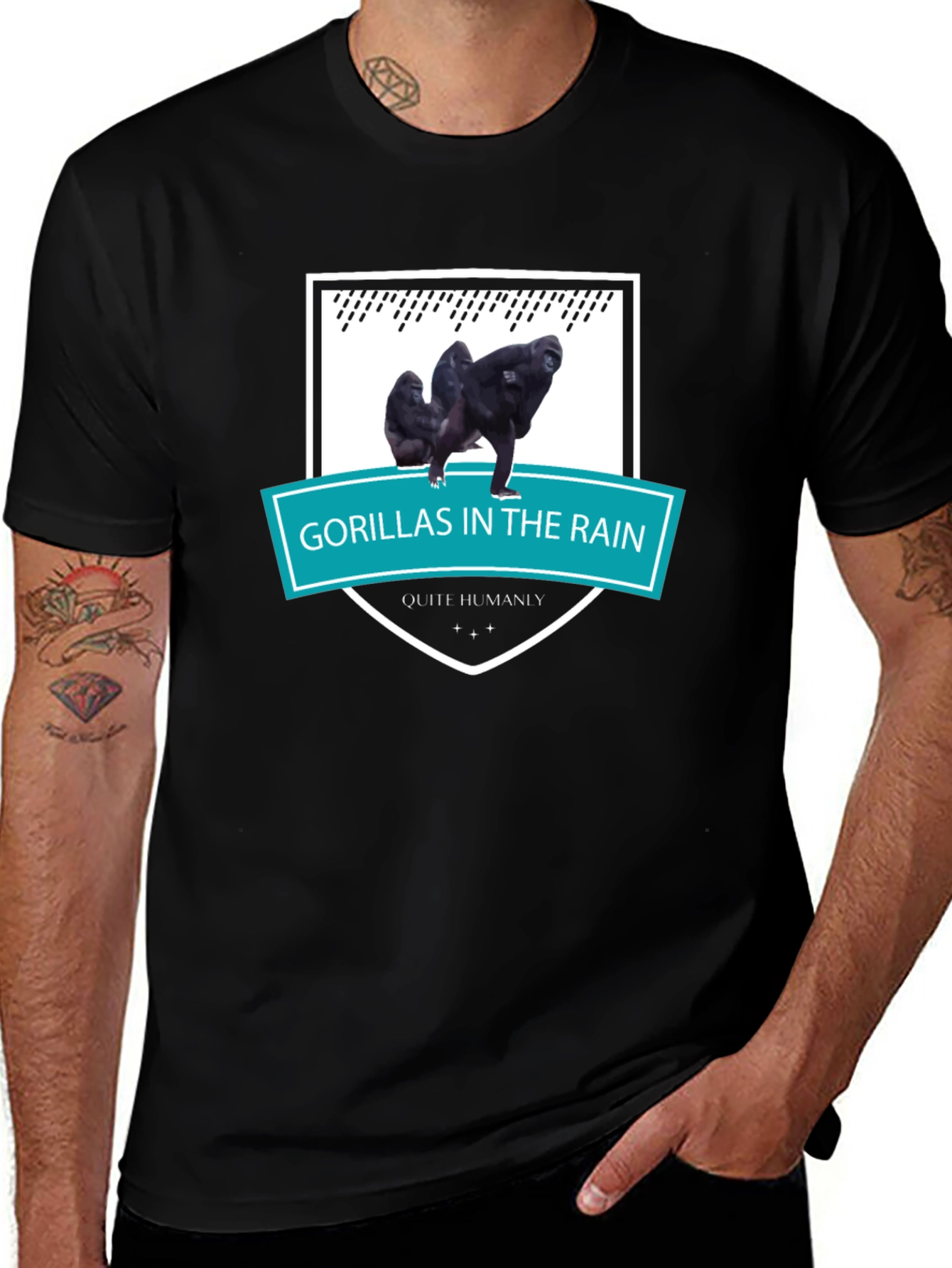 Variant 27 of Gorillas in the Rain T-Shirt - Quite Humanly