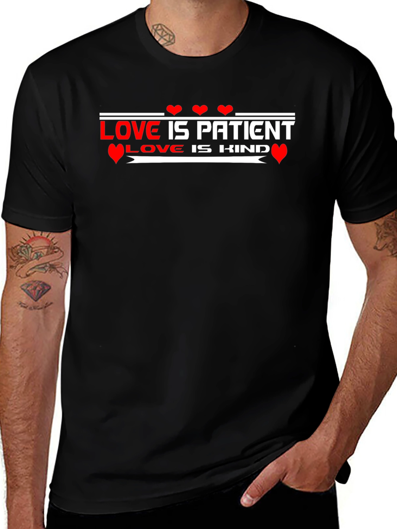 Variant 19 of Love Is Patient, Love Is Kind Black T-Shirt