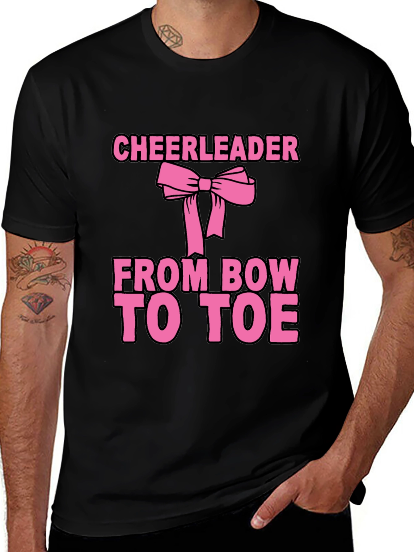 Variant 3 of Cheerleader Bow to Toe Black T-Shirt