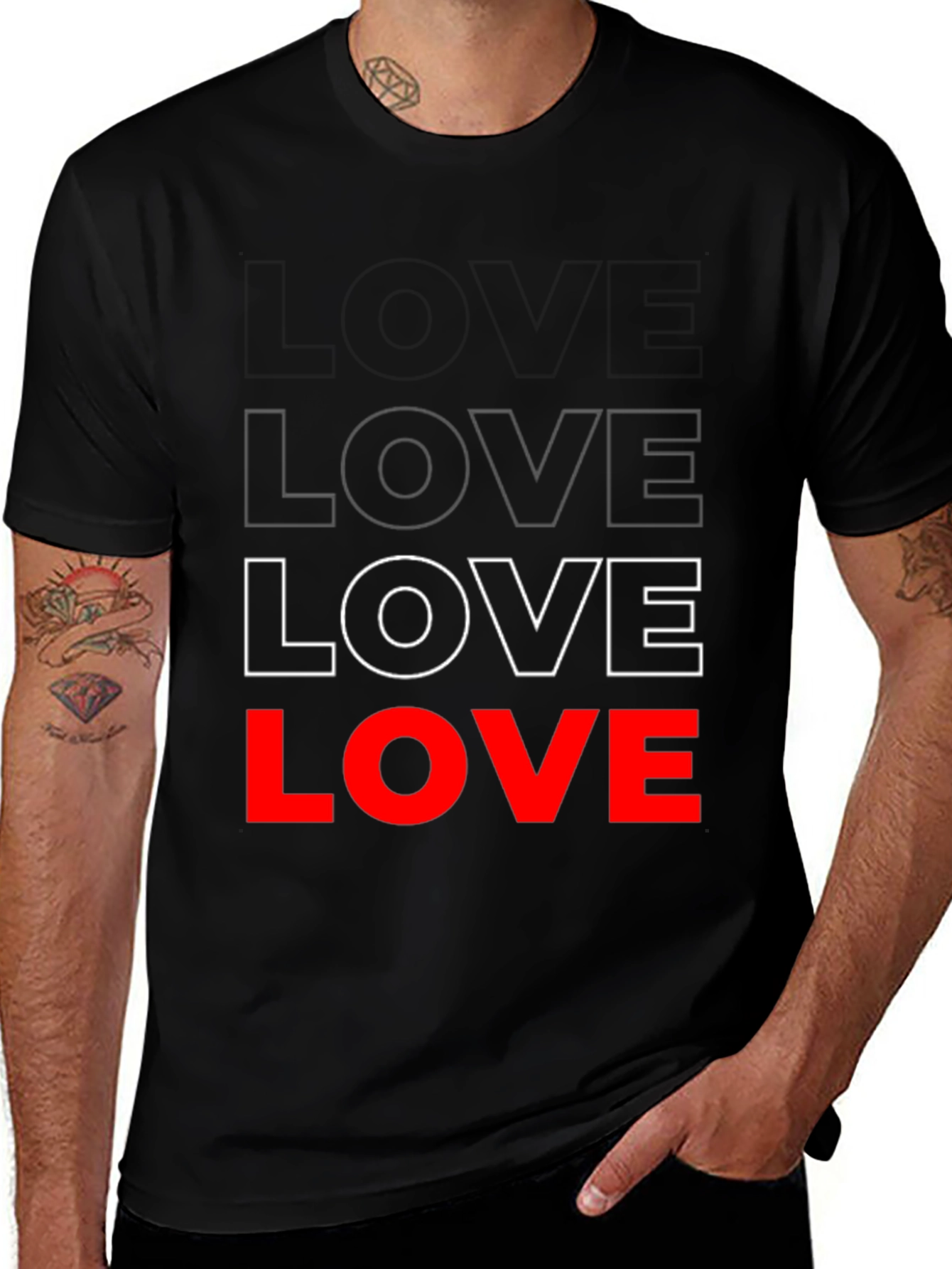 Variant 20 of Love Graphic Print Black T-Shirt