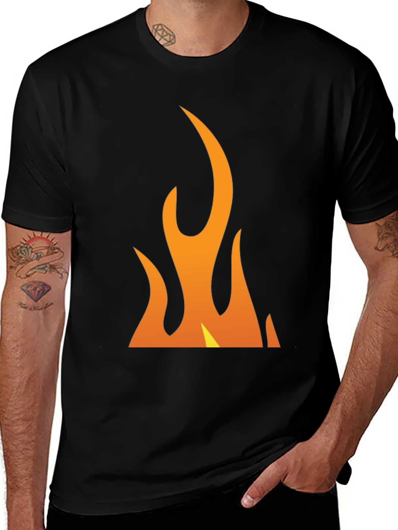 Variant 9 of Flame Graphic Black T-Shirt - Bold & Eye-Catching