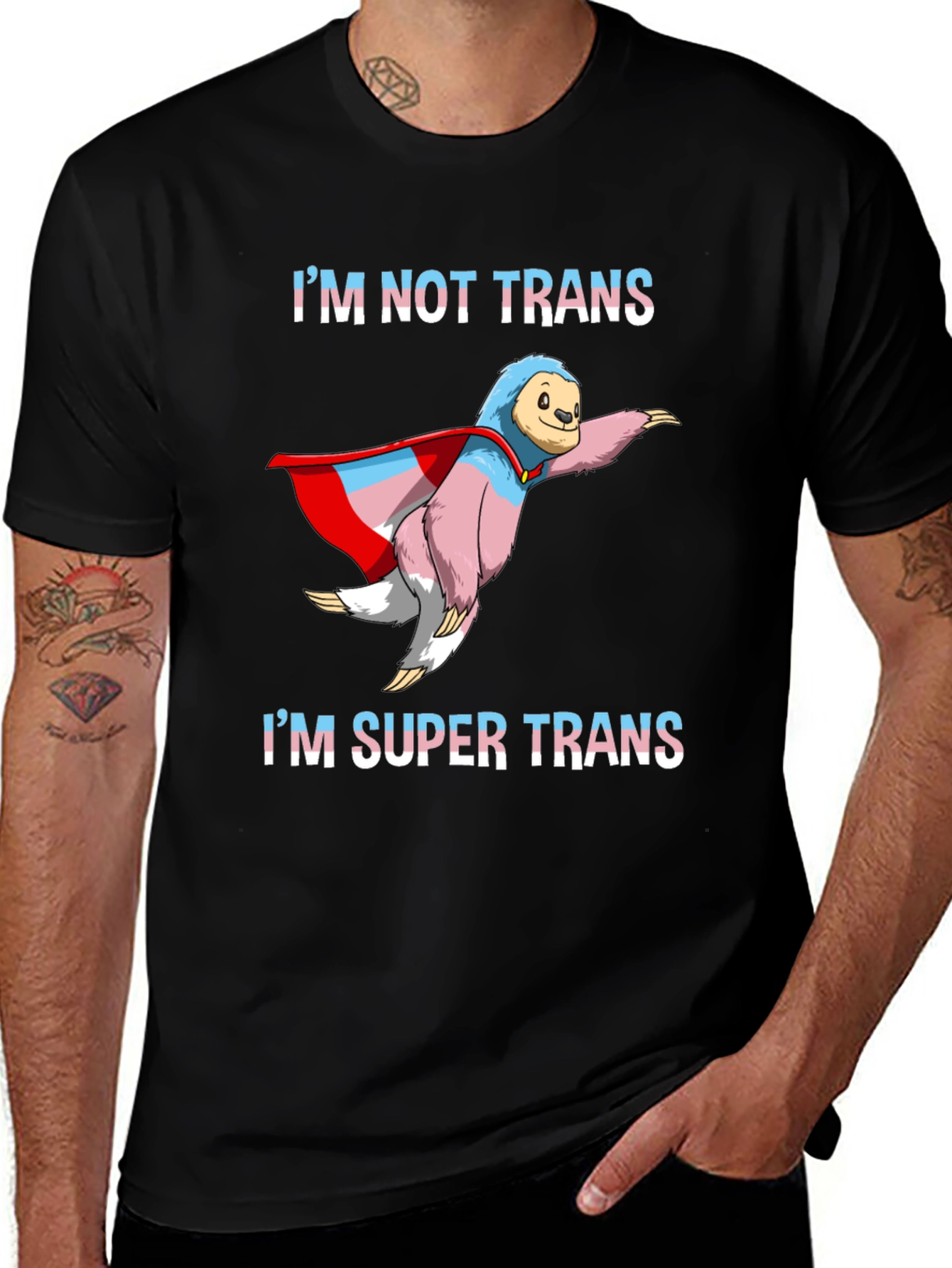Variant 25 of Super Trans Sloth T-Shirt - LGBTQ+ Pride