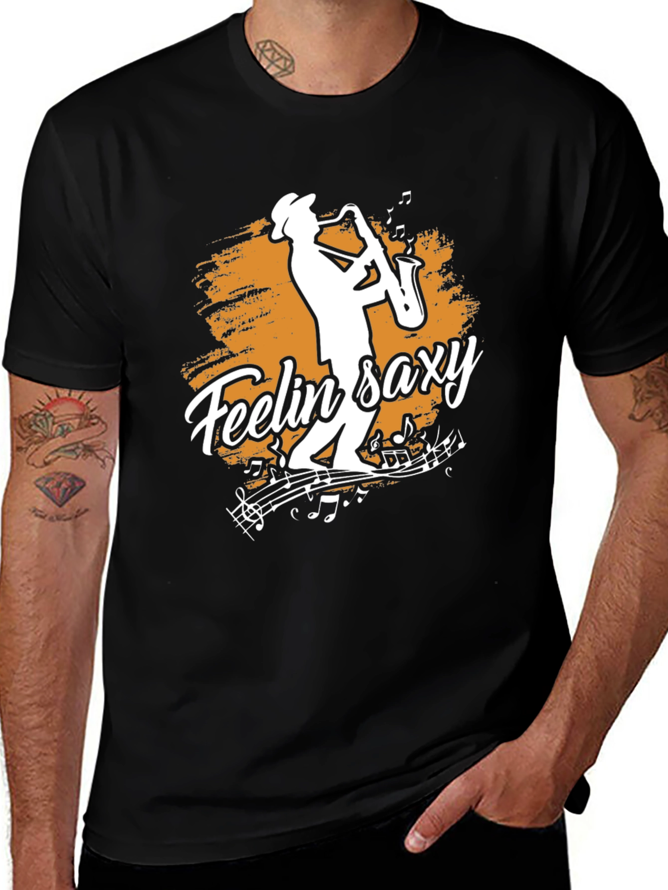Variant 6 of Feelin' Saxy Graphic Tee - Musical T-Shirt