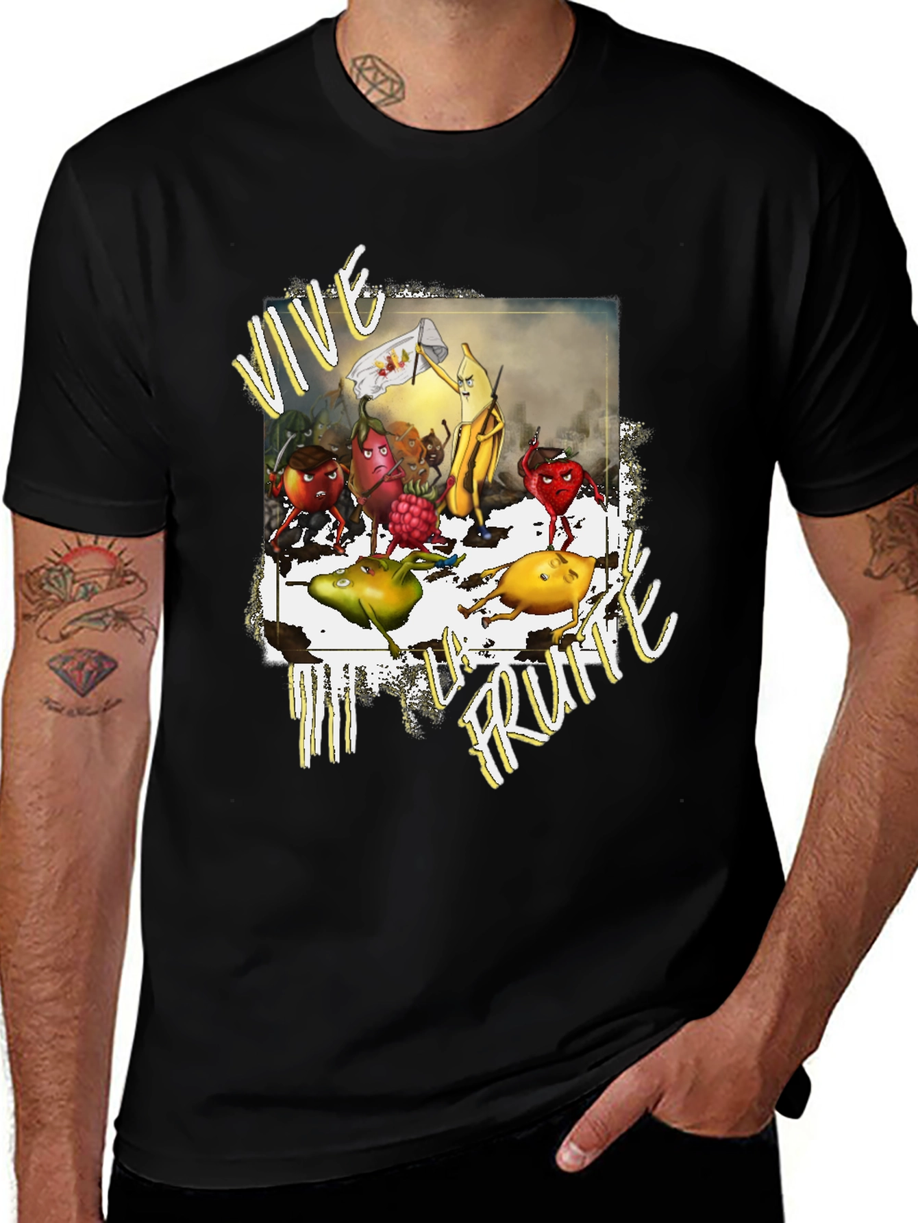 Variant 14 of Vive la Frutte T-Shirt: Fruit Revolution Design