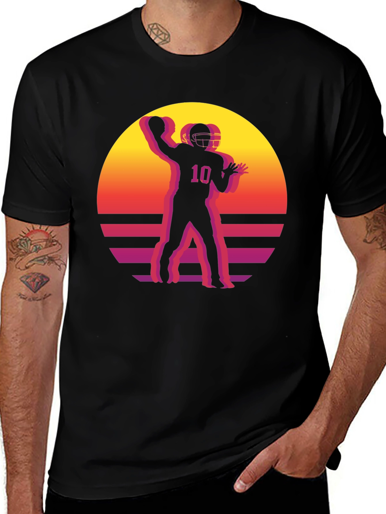 Variant 22 of Retro Football Player Graphic T-Shirt