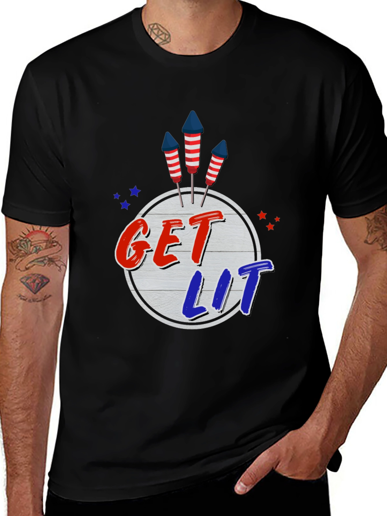 Variant 3 of Get Lit 4th of July Patriotic T-Shirt