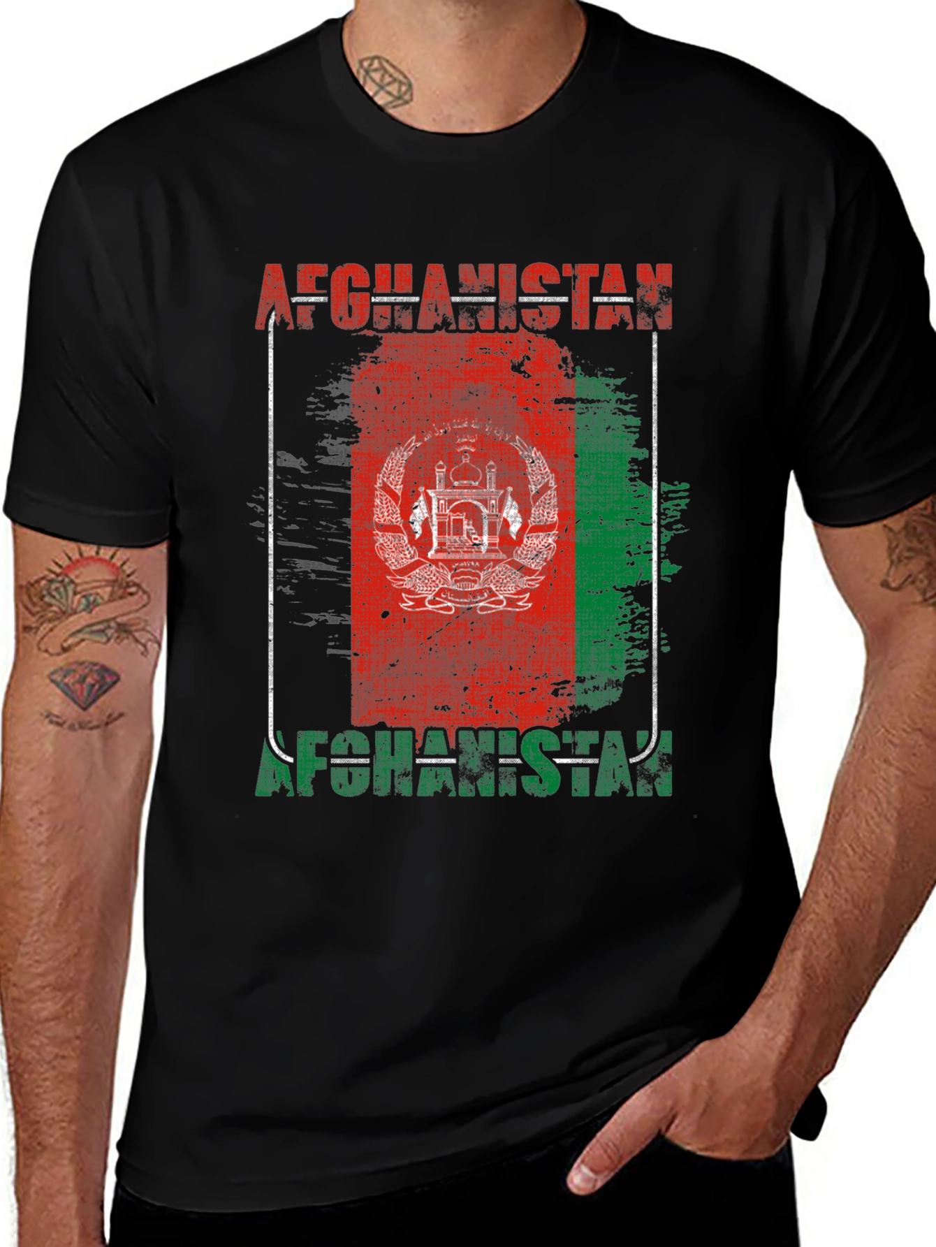 Variant 30 of Afghanistan Flag Graphic T-Shirt