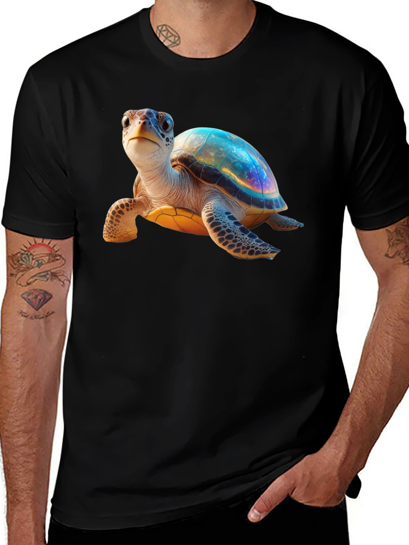 Variant 29 of Sea Turtle Graphic Black T-Shirt