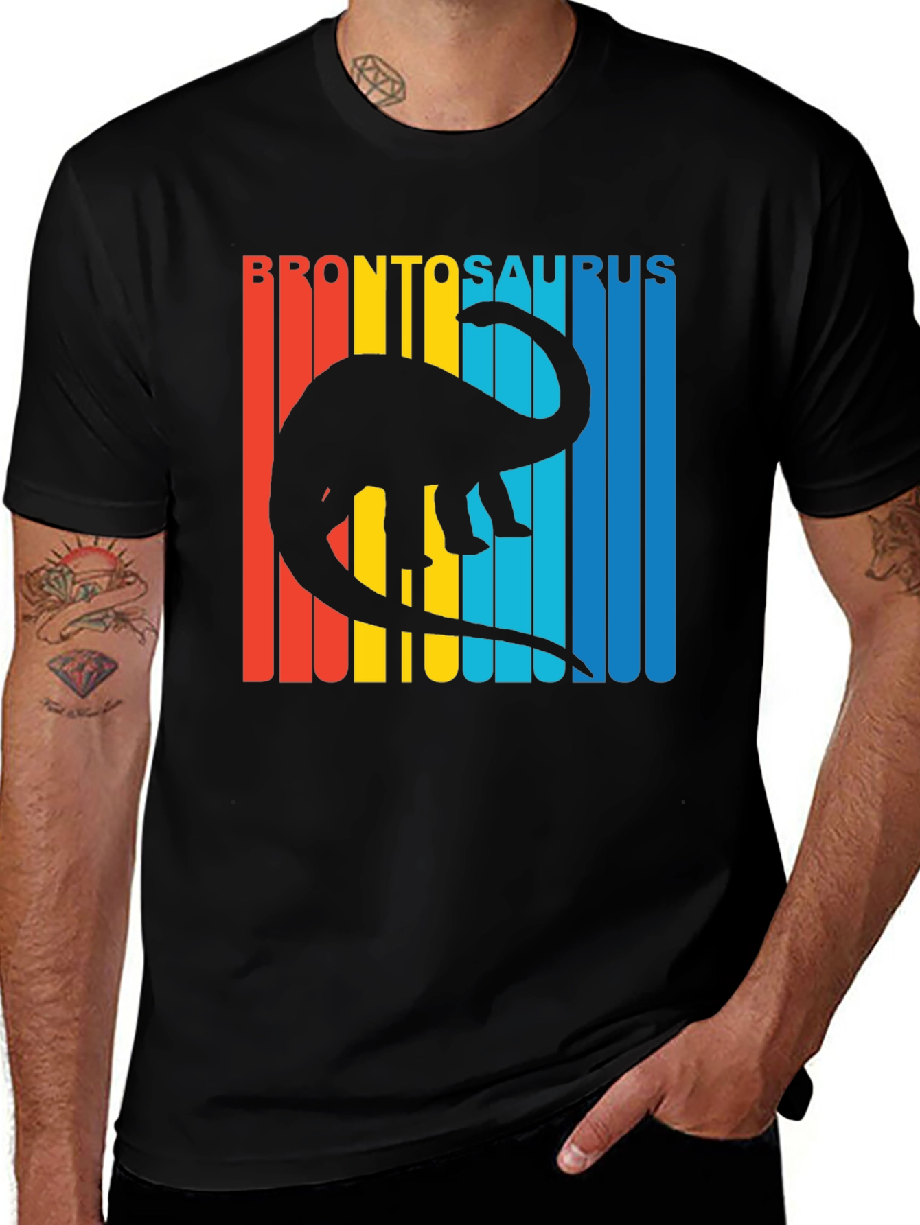 Variant 12 of Brontosaurus T-Shirt - Dinosaur Silhouette Retro Design