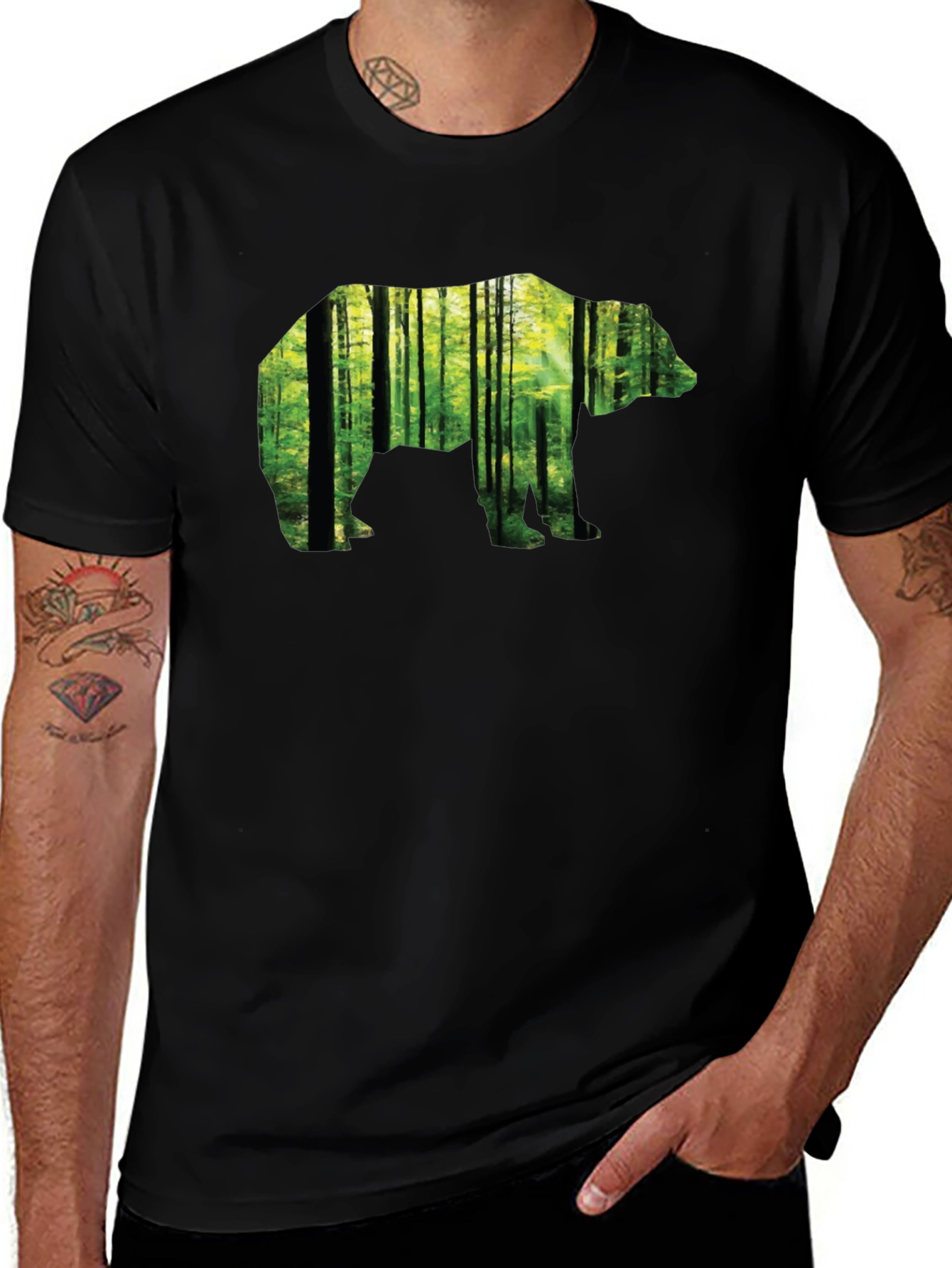 Variant 20 of Forest Bear Graphic Tee - Nature Inspired Design