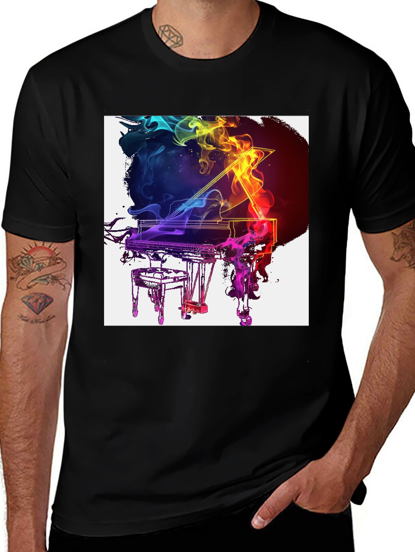 Variant 29 of Colorful Piano Graphic Tee - Music Lover's Style