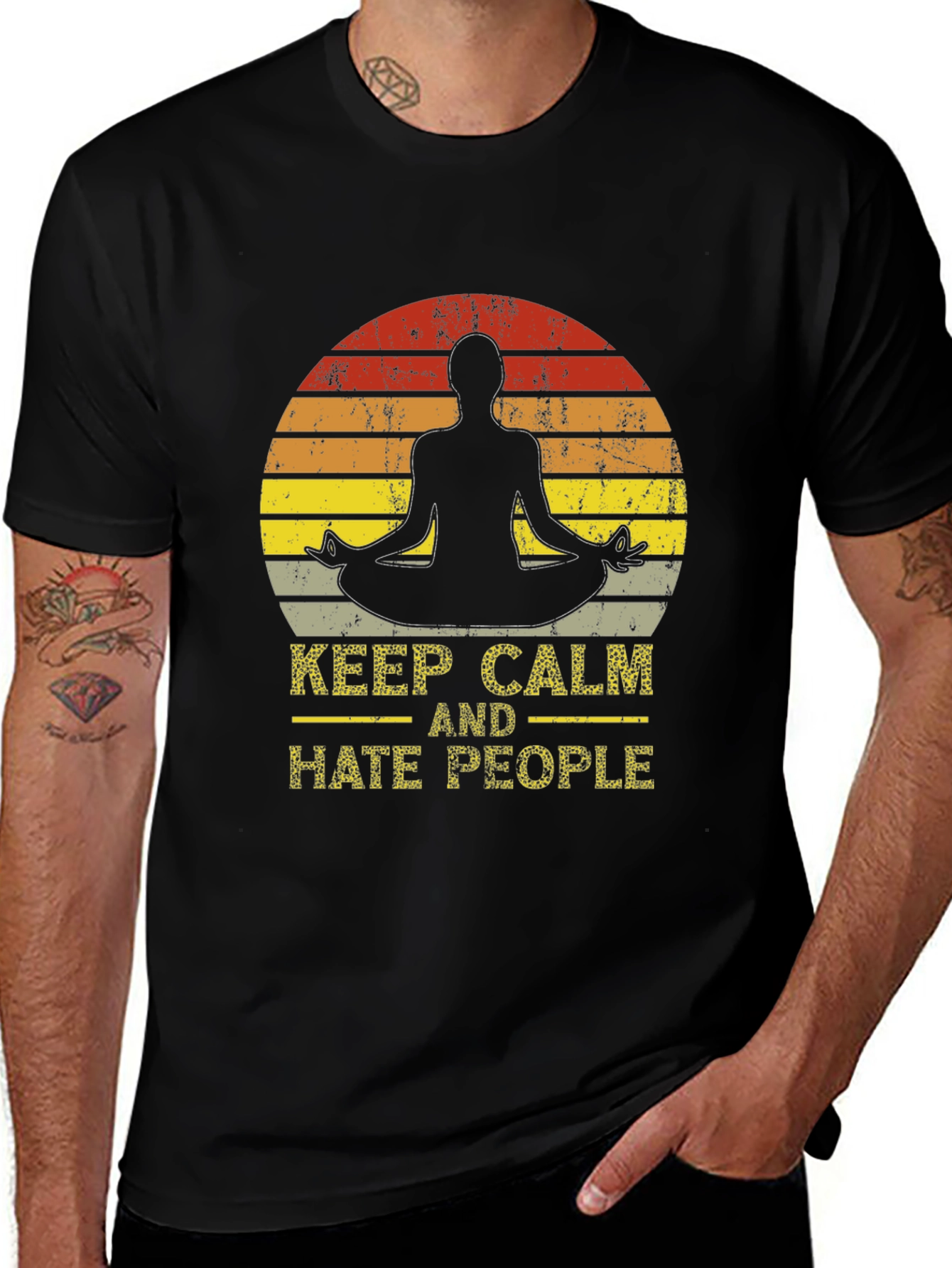 Variant 30 of Keep Calm and Hate People T-Shirt Funny Yoga