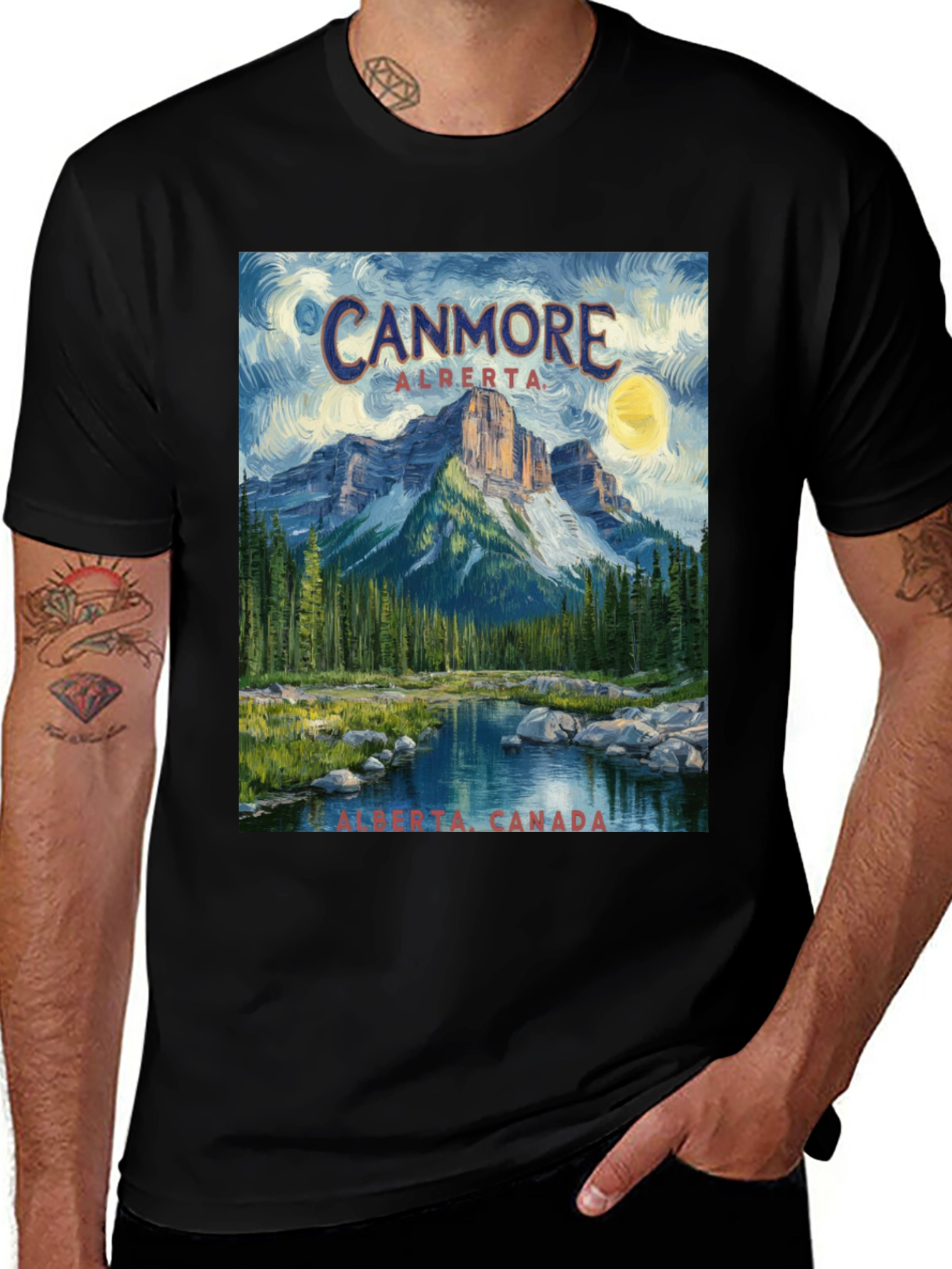 Canmore Alberta T-Shirt - Mountain Scene