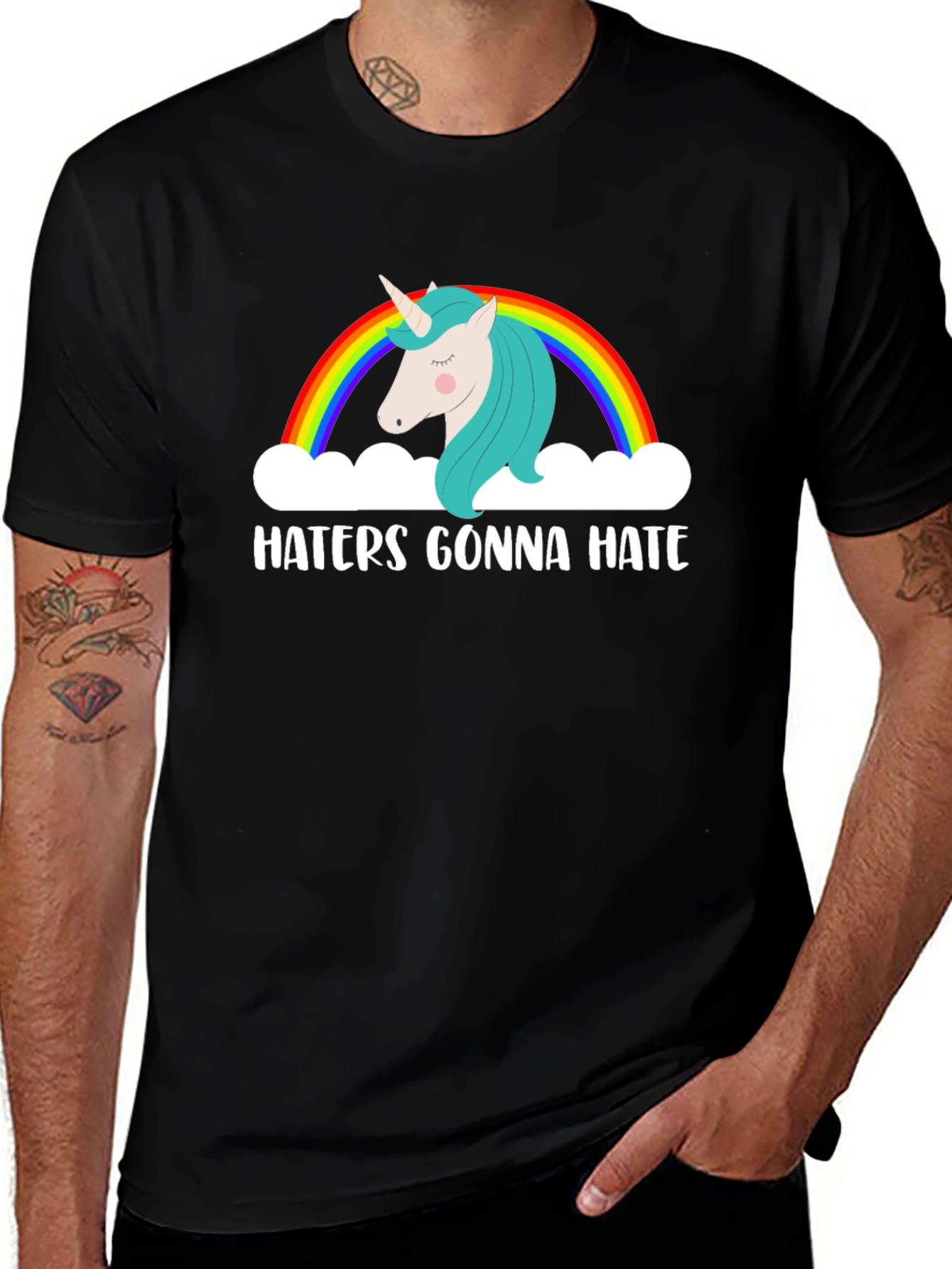 Variant 27 of Haters Gonna Hate Unicorn T-Shirt - Black