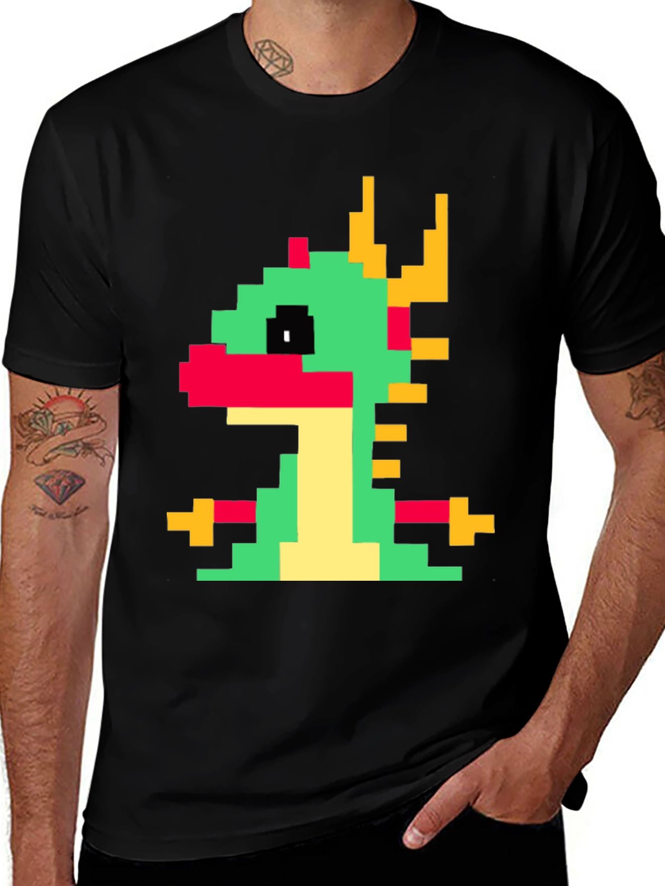 Variant 29 of Retro Pixel Dragon Graphic Tee