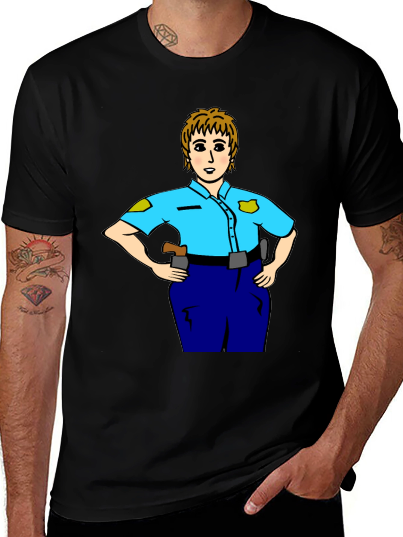 Variant 19 of Police Woman Cartoon T-Shirt | Graphic Tee